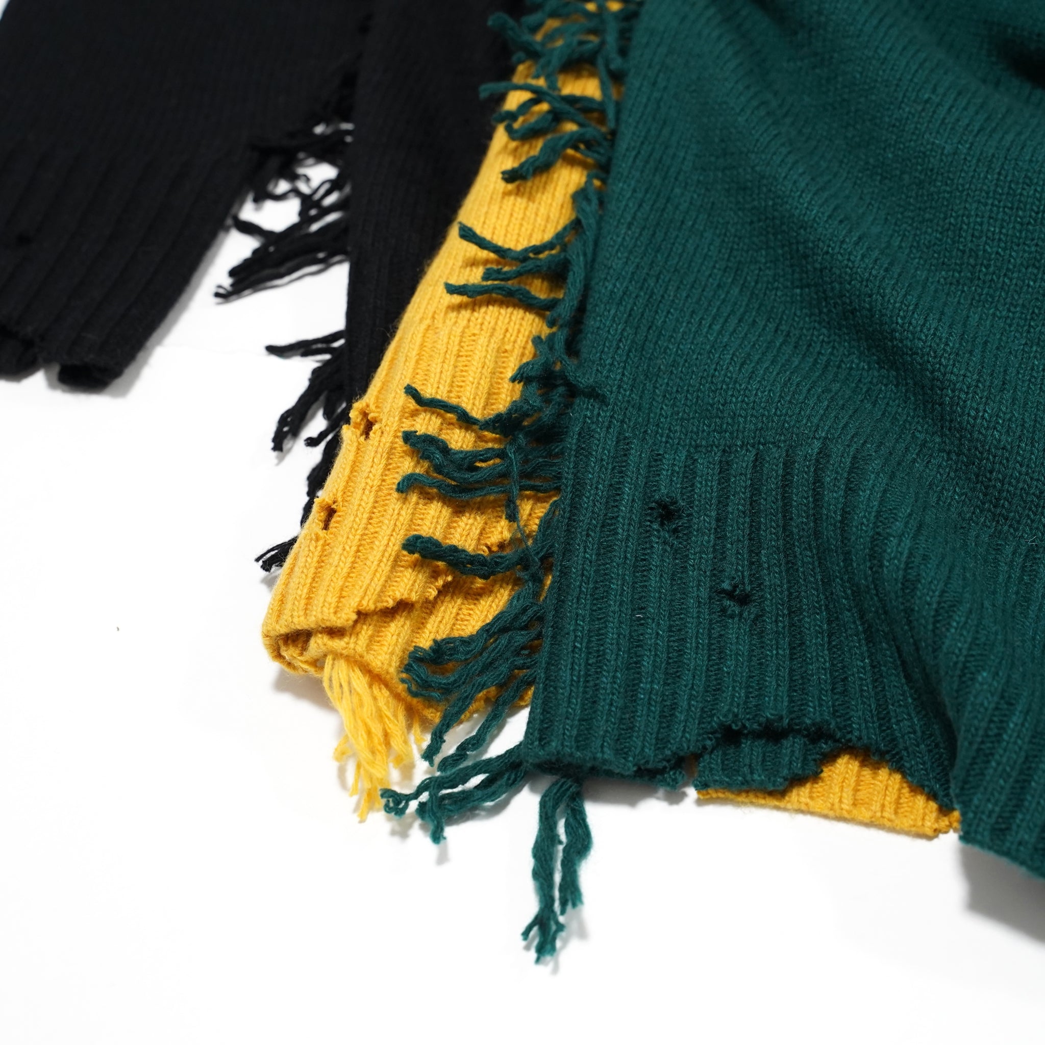 No:VOO-1070 D | Name:Fringe Crew(ダメージ) | Color:Mustard/Green/Black | Size:Queen/King【VOO_ヴォー】【archive】