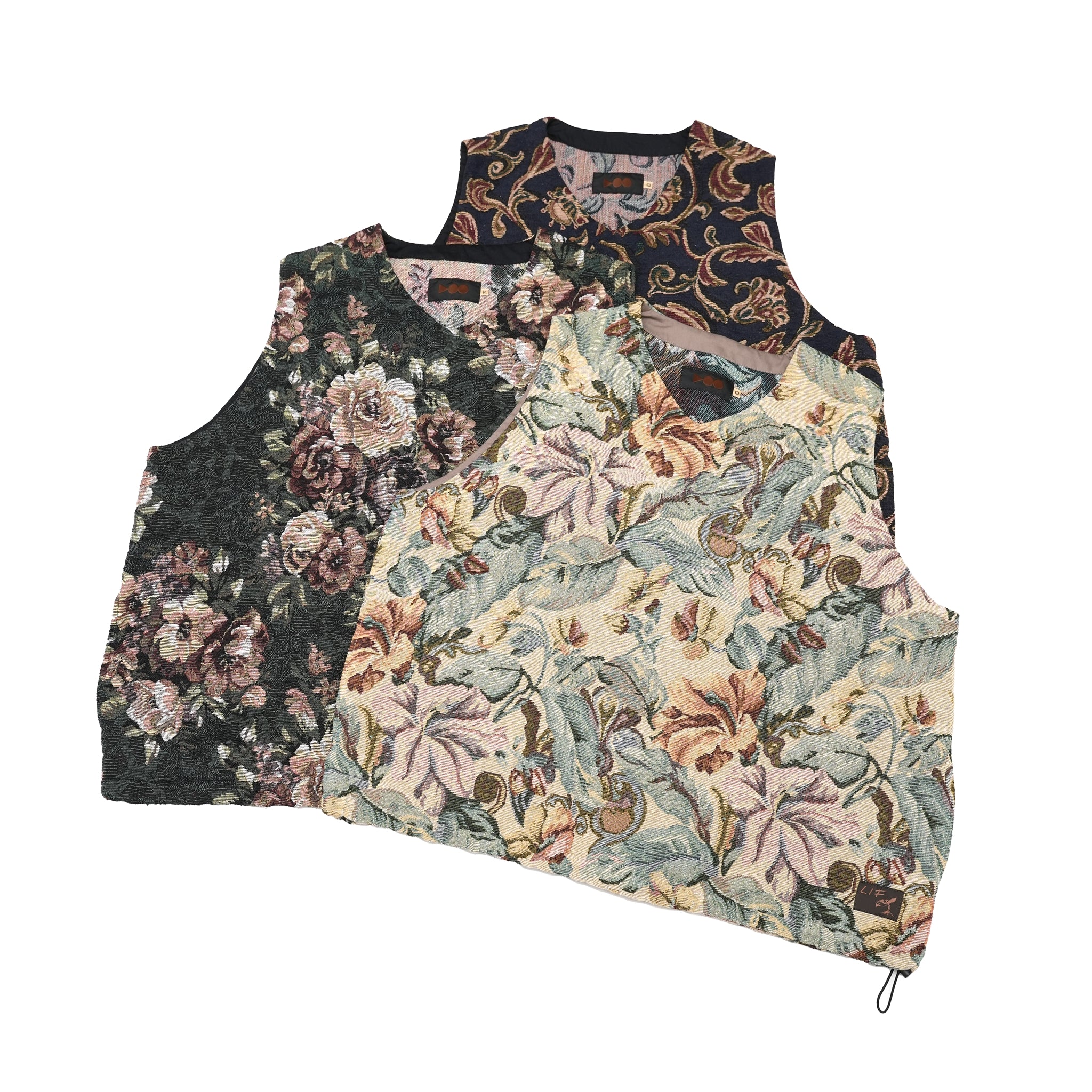 No:VOO-1118 | Name:GOBELIN VEST | Color:Beige/Green/Black【VOO_ヴォー】【archive】