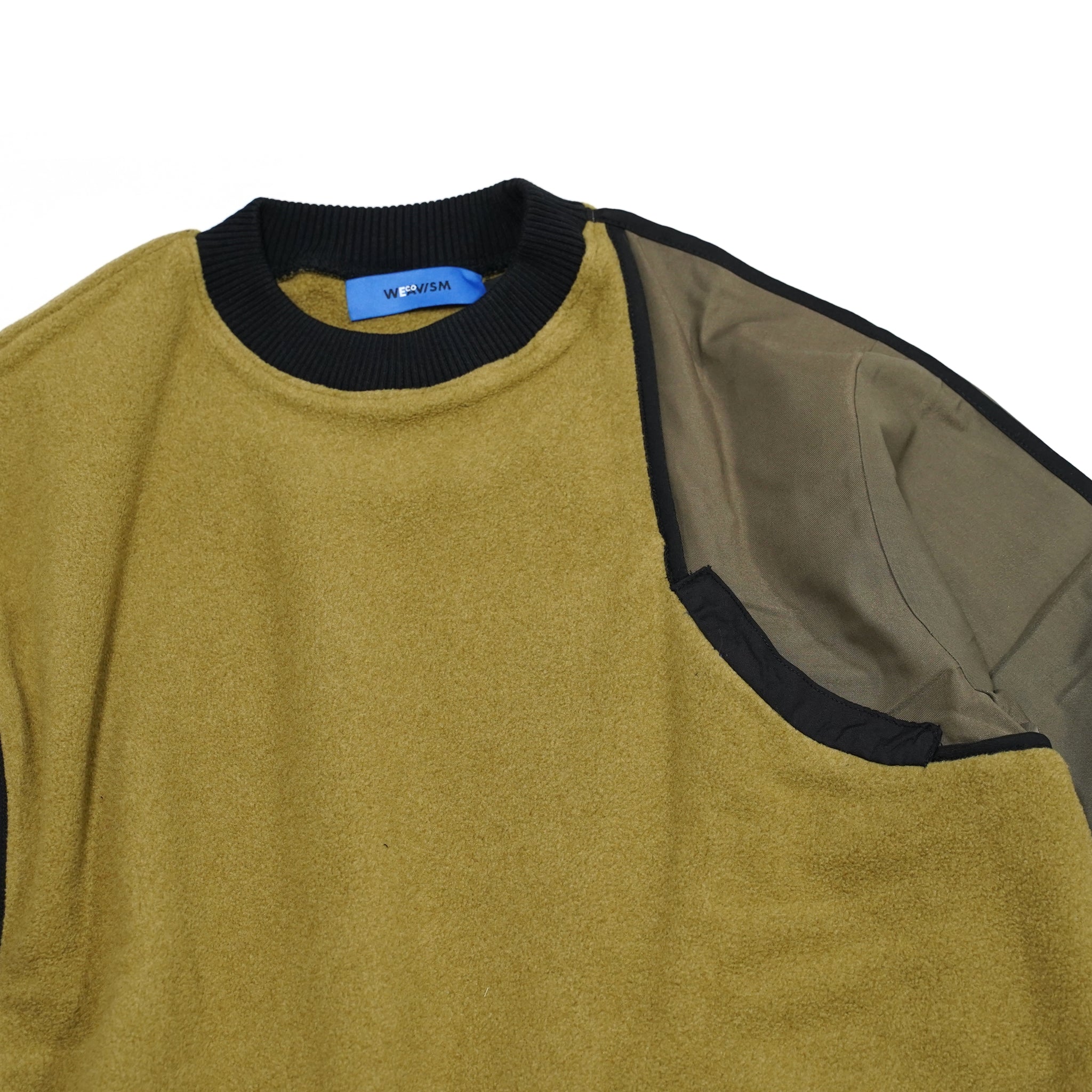 No:WDM11E0112A | Name:Shake Grain Fleece Patchwork Top | ColorMisty Green | Size:M/L【WEAVISM_ウィーヴィズム】【archive】