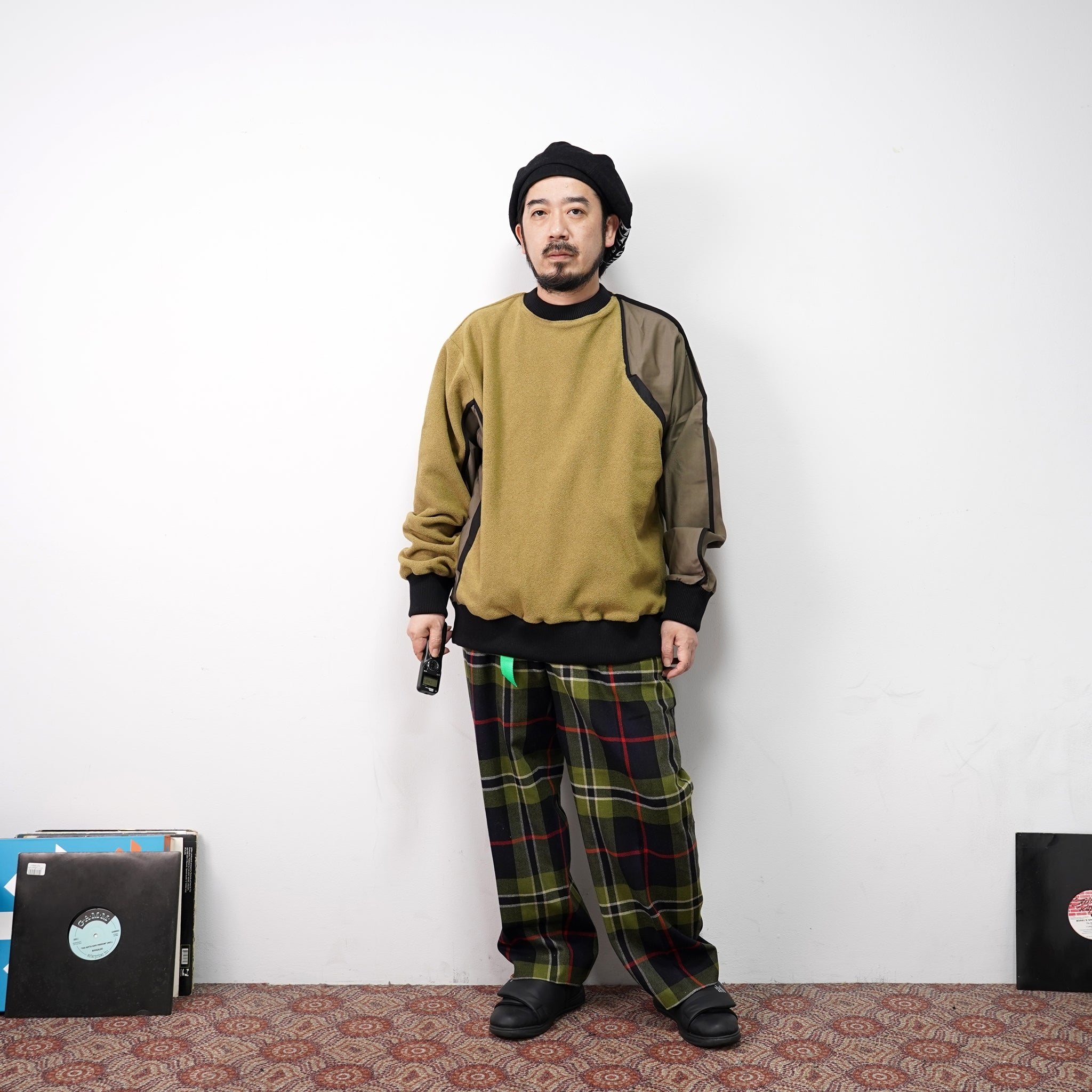 No:WDM11E0112A | Name:Shake Grain Fleece Patchwork Top | ColorMisty Green | Size:M/L【WEAVISM_ウィーヴィズム】【archive】