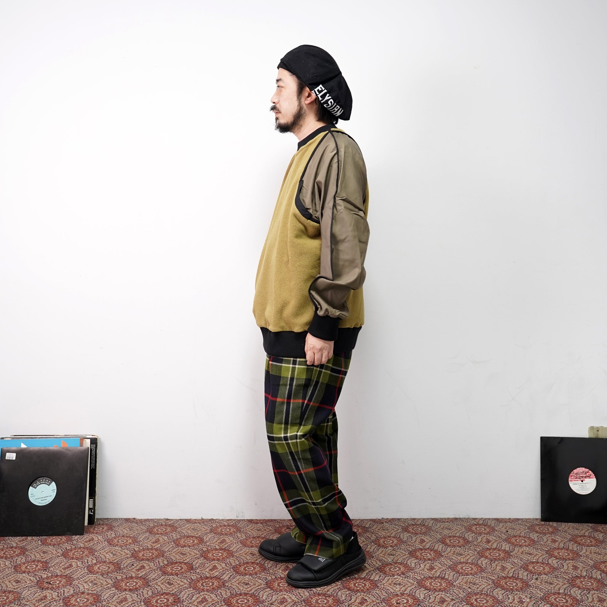 No:WDM11E0112A | Name:Shake Grain Fleece Patchwork Top | ColorMisty Green | Size:M/L【WEAVISM_ウィーヴィズム】【archive】