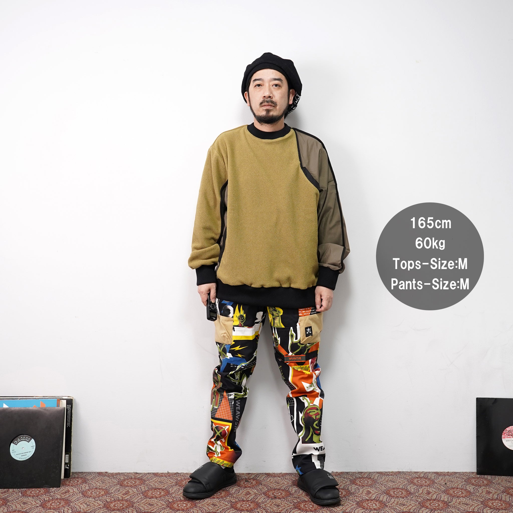 No:WDM20R0812C | Name:Pants With Side Flaps And Large Patch Pockets | Color:Punkart | Size:M/L【WEAVISM_ウィーヴィズム】【archive】