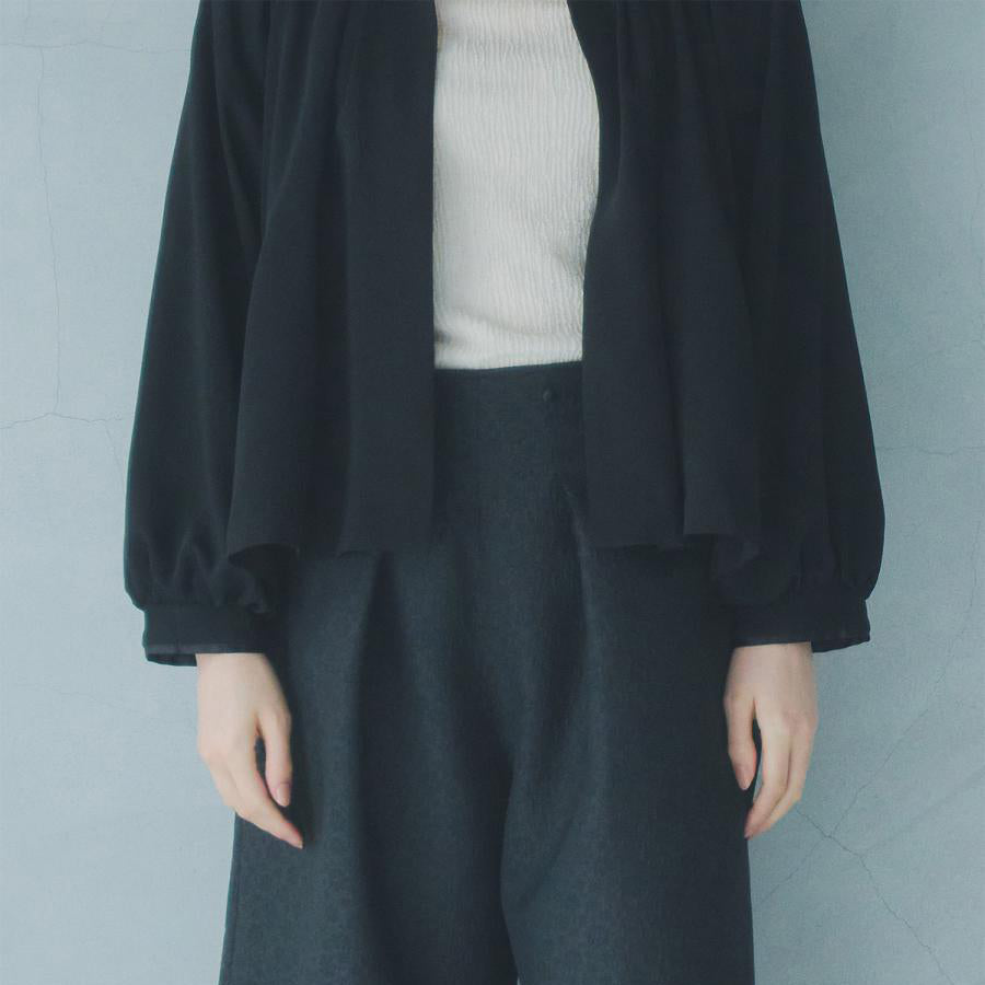 WHT22FJK4012 | Tuck gather jacket | Color:Black【WHYTO_ホワイト】