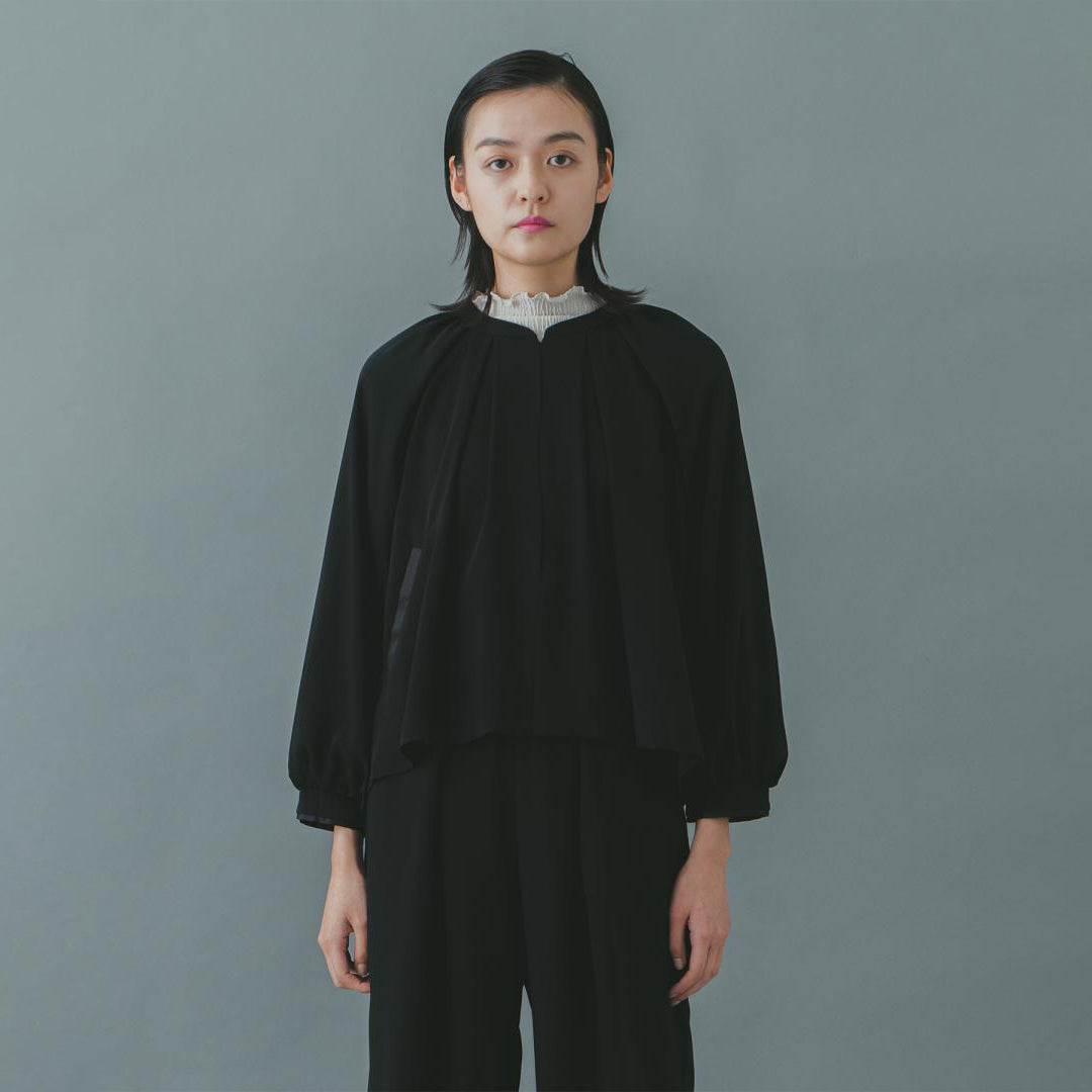WHT22FJK4012 | Tuck gather jacket | Color:Black【WHYTO_ホワイト】