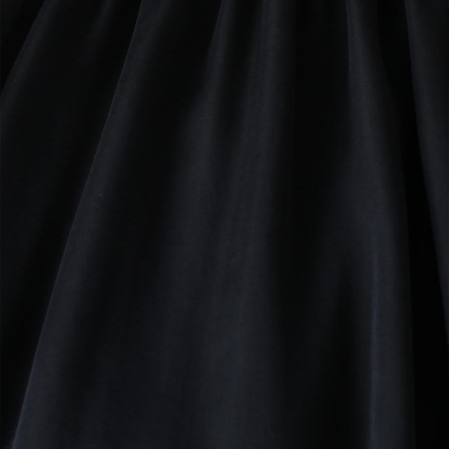 WHT22FOP4009 | Pearl button flare dress | Color:Black/Navy【WHYTO_ホワイト】