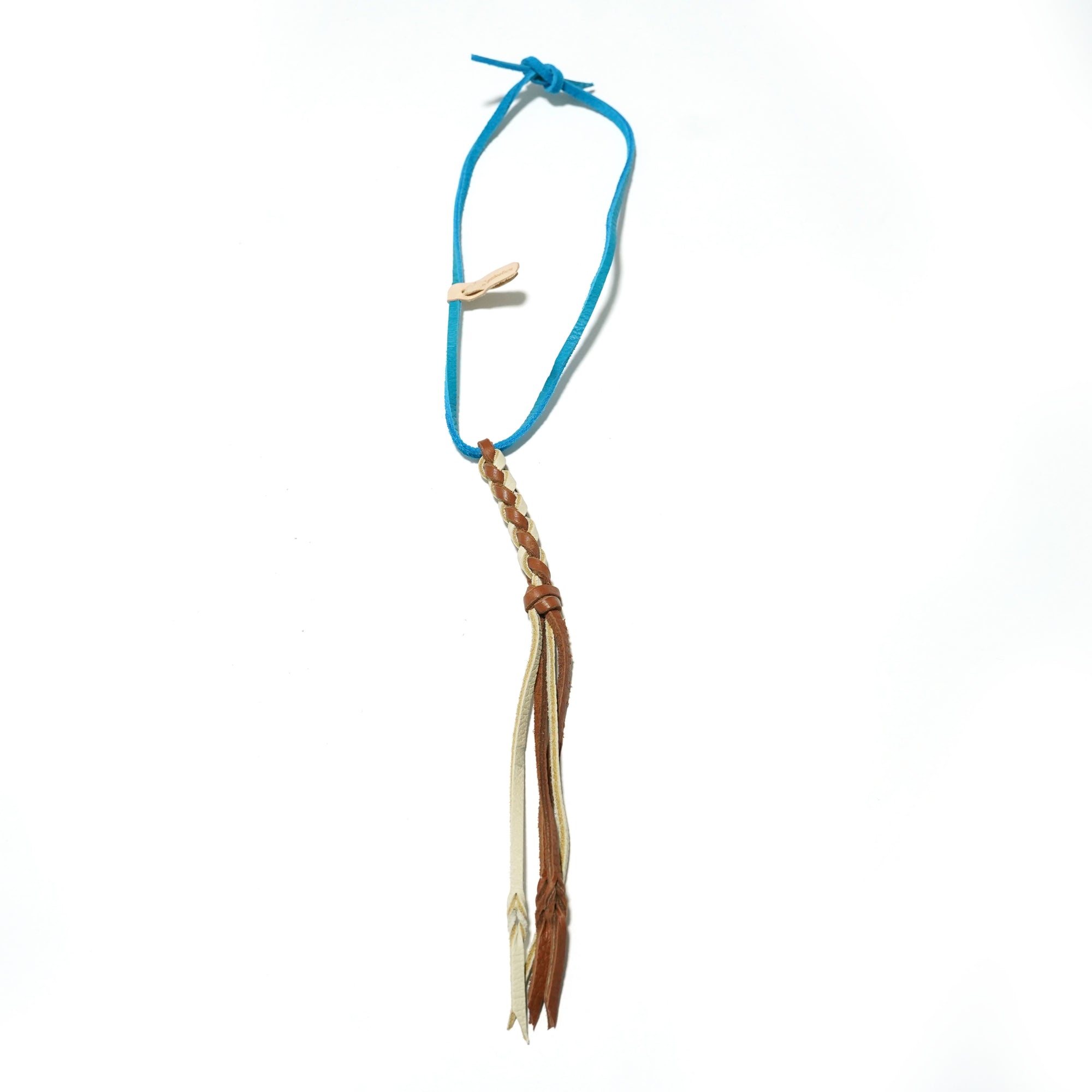 No:yuketenneck03 | Name:Braided Leather Necklace | Color:Cream x Rust【YUKETEN】-MEG COMPANY-ADDICTION FUKUOKA
