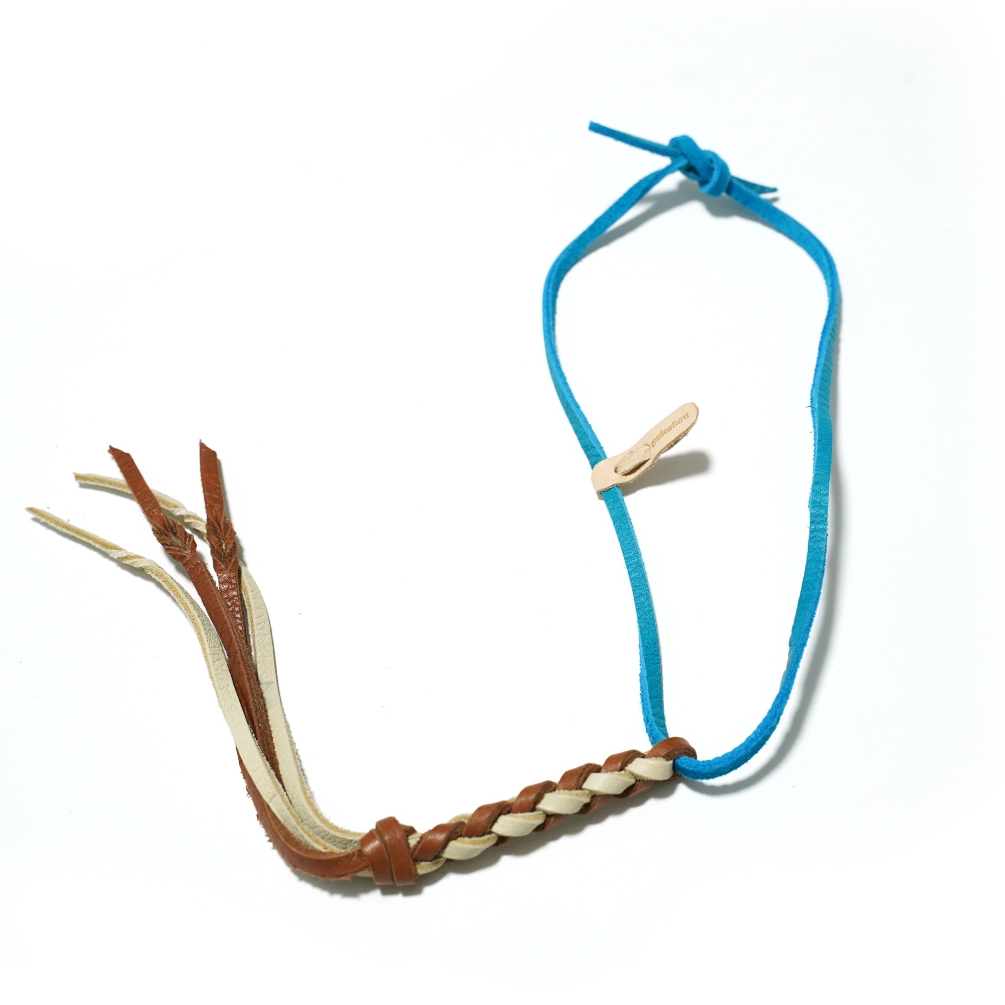 No:yuketenneck03 | Name:Braided Leather Necklace | Color:Cream x Rust【YUKETEN】-MEG COMPANY-ADDICTION FUKUOKA