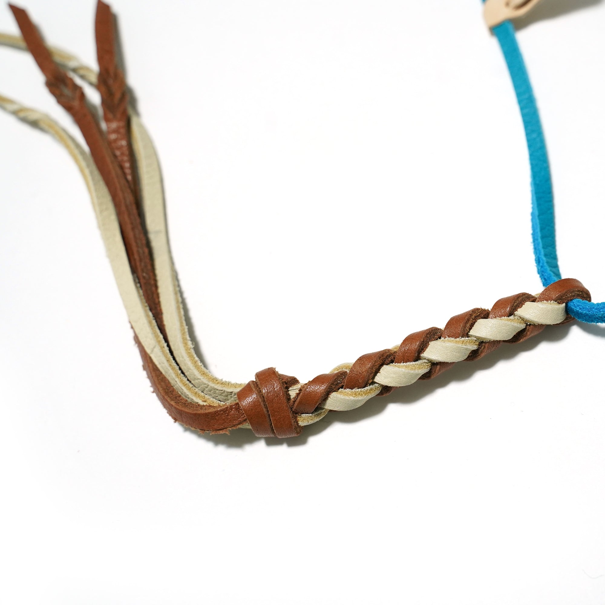 No:yuketenneck03 | Name:Braided Leather Necklace | Color:Cream x Rust【YUKETEN】-MEG COMPANY-ADDICTION FUKUOKA