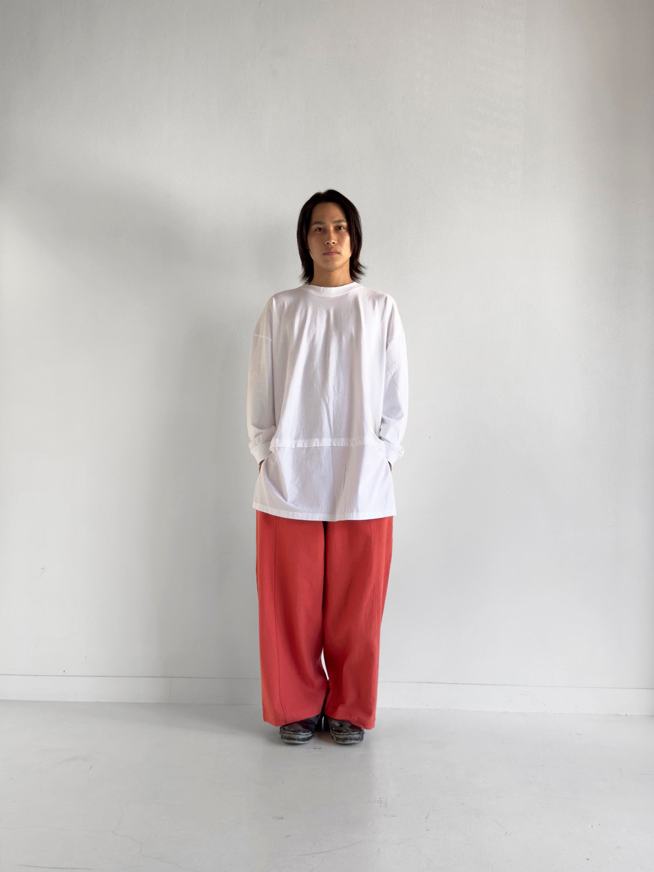 VOO-1213_White | D.I.Y LONG LONG TEE | Color:White【VOO_ヴォー】【入荷予定アイテム・入荷連絡可能】