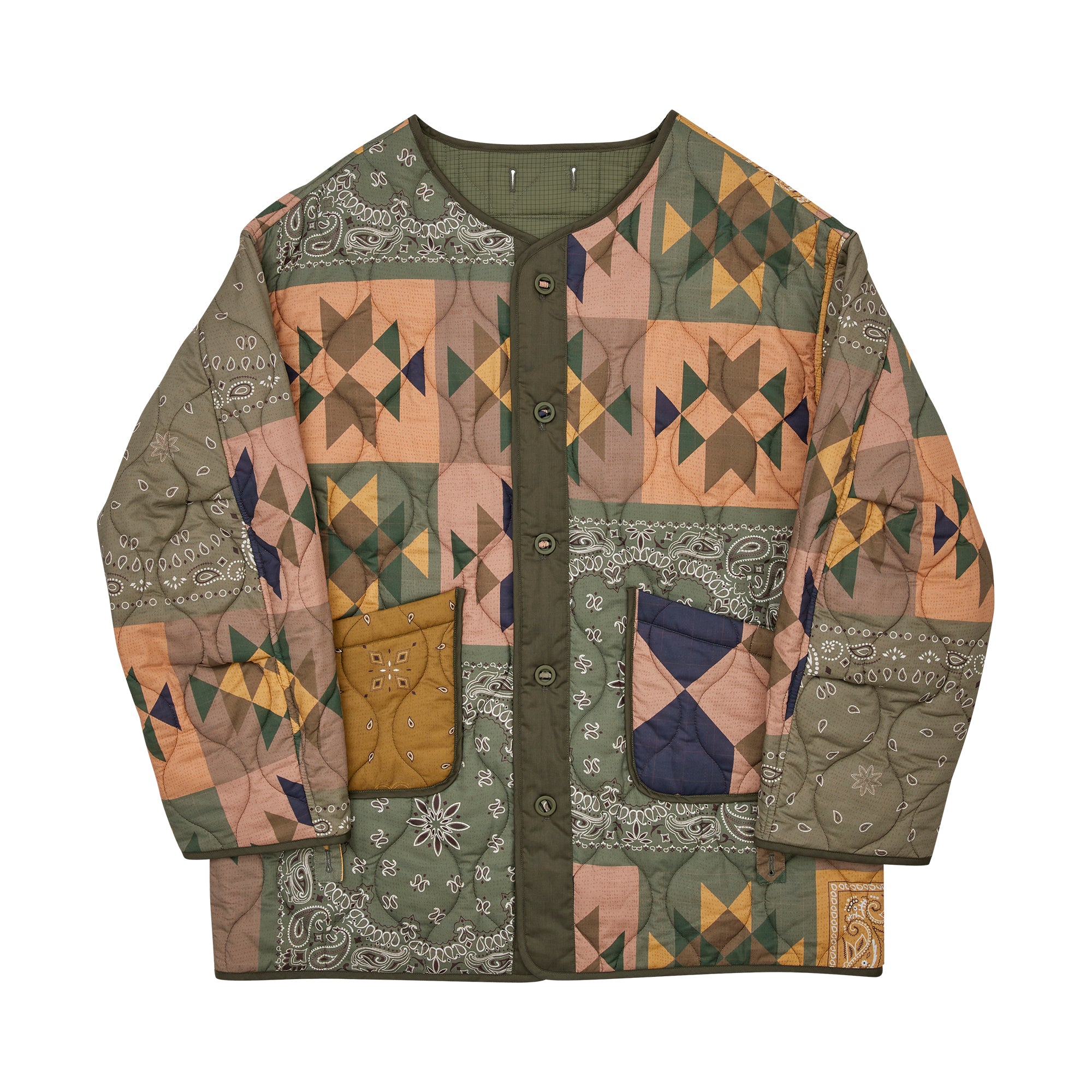 G63101_KH | REVERSIBLE QUILT LONG LINER JACKET-KH【GORT_ゴート】