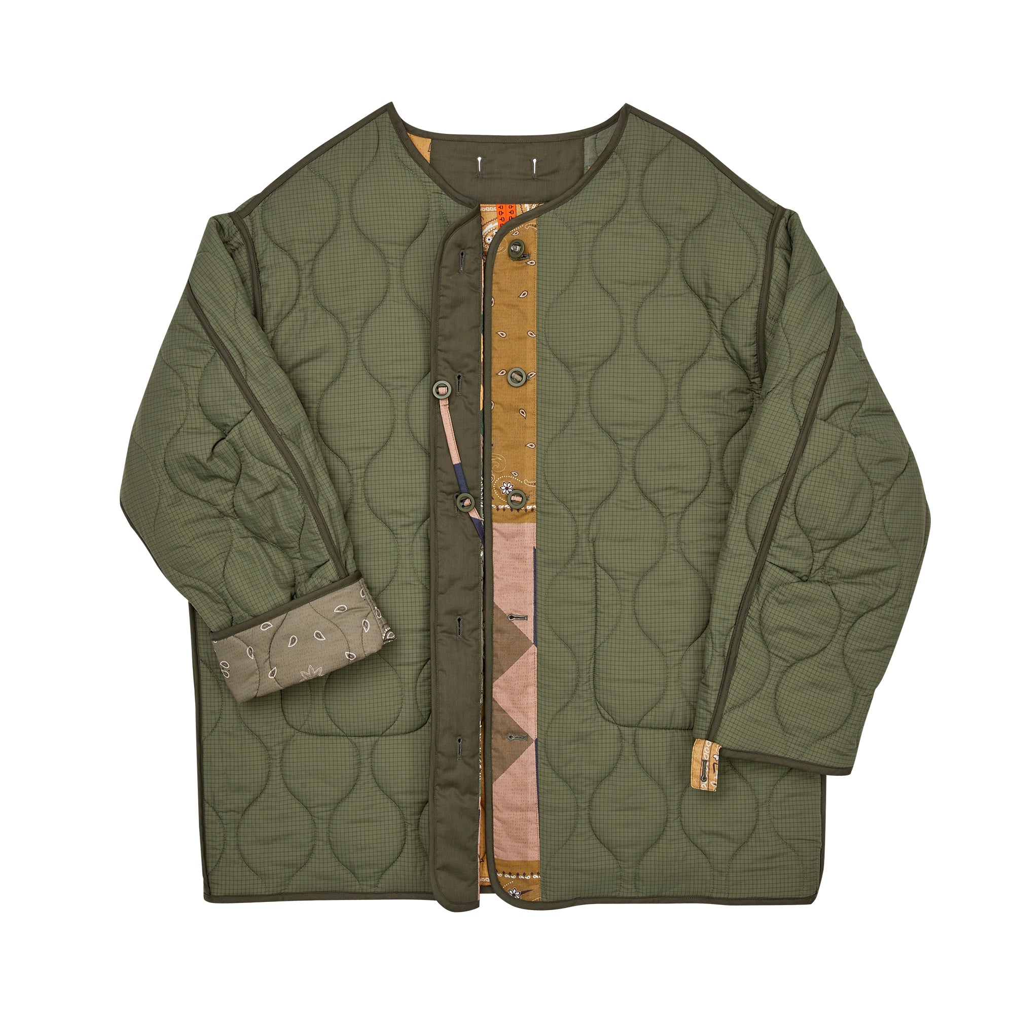 G63101_KH | REVERSIBLE QUILT LONG LINER JACKET-KH【GORT_ゴート】