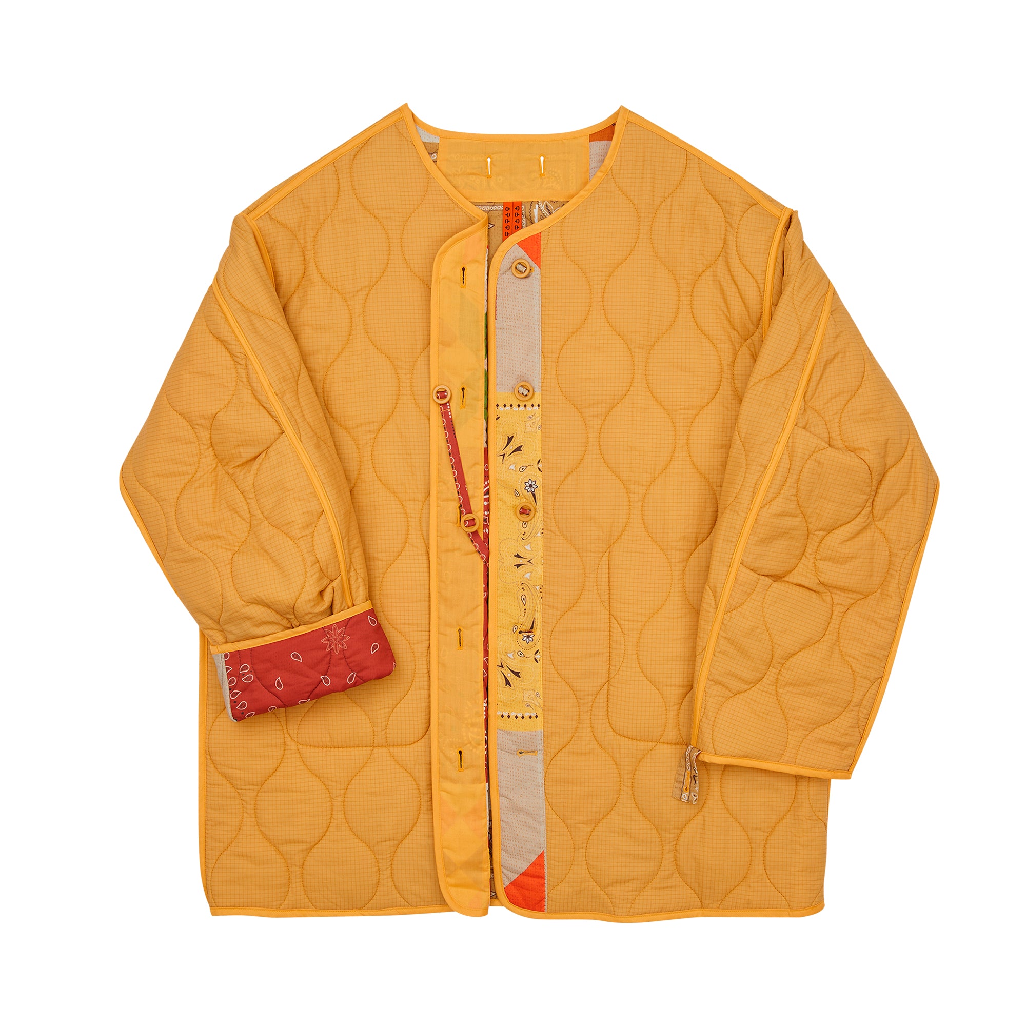 G63101_MU.YE | REVERSIBLE QUILT LONG LINER JACKET-MU.YE【GORT_ゴート】