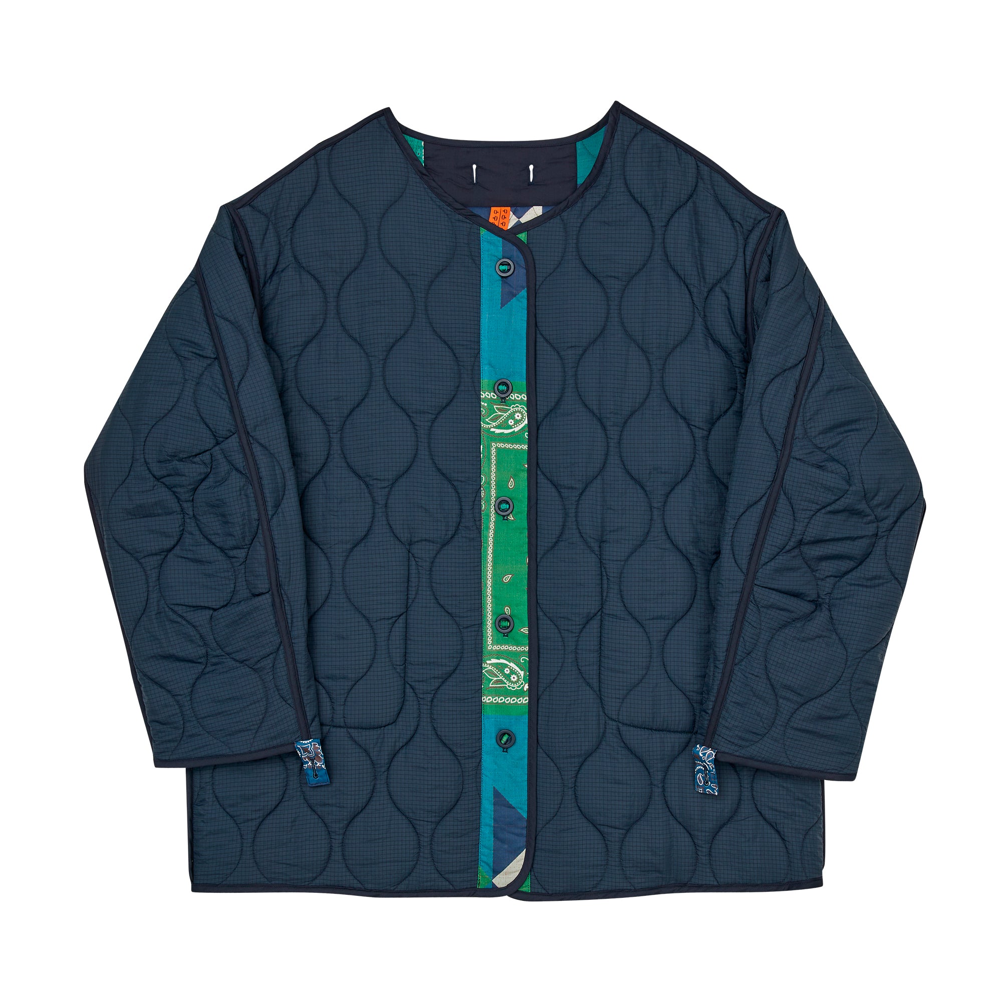 G63101_NV | REVERSIBLE QUILT LONG LINER JACKET-NV【GORT_ゴート】