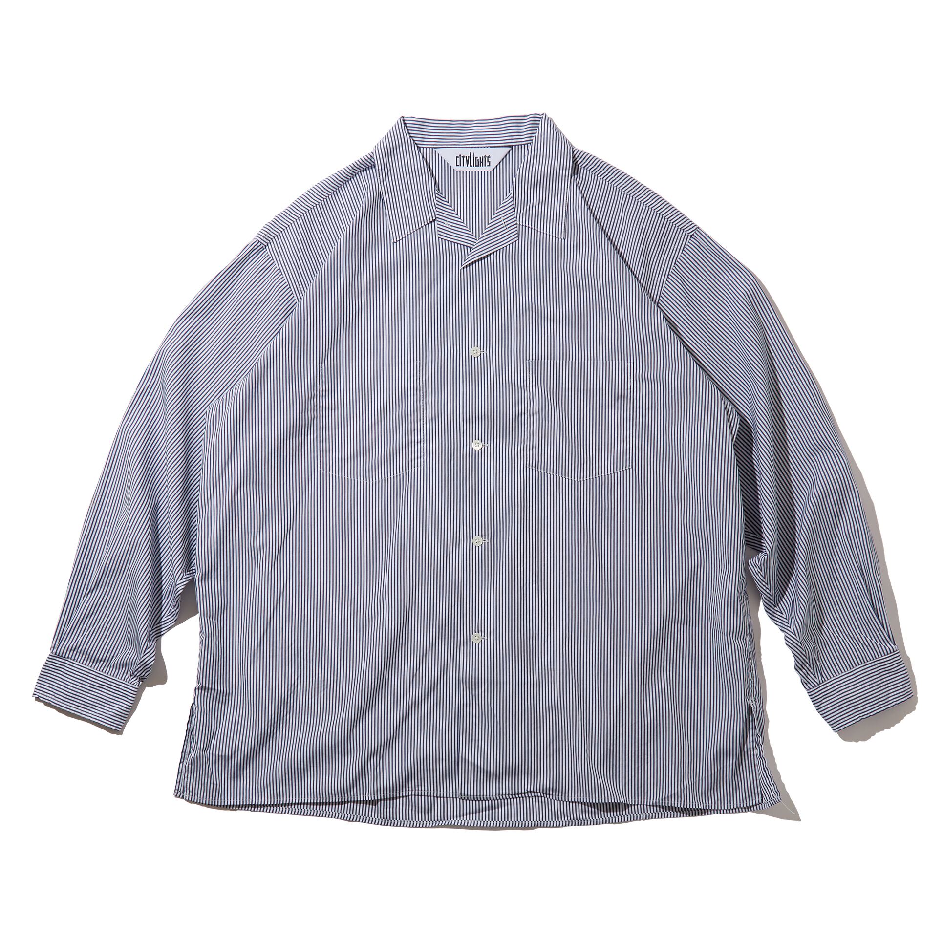 Name:DULL COLLAR SHIRT | Color:Navy Stlipe | Size:Regular/Tall 【CITYLIGHTS PRODUCTS_シティライツプロダクツ】