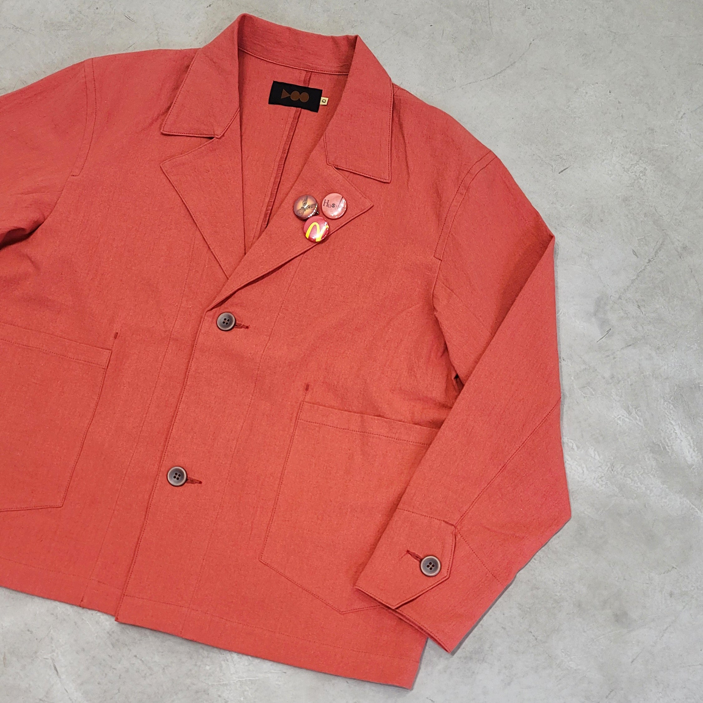 VOO-1222_Soft Red | LINEN 2B JKT | Color:Soft Red【VOO_ヴォー】【入荷予定アイテム・入荷連絡可能】