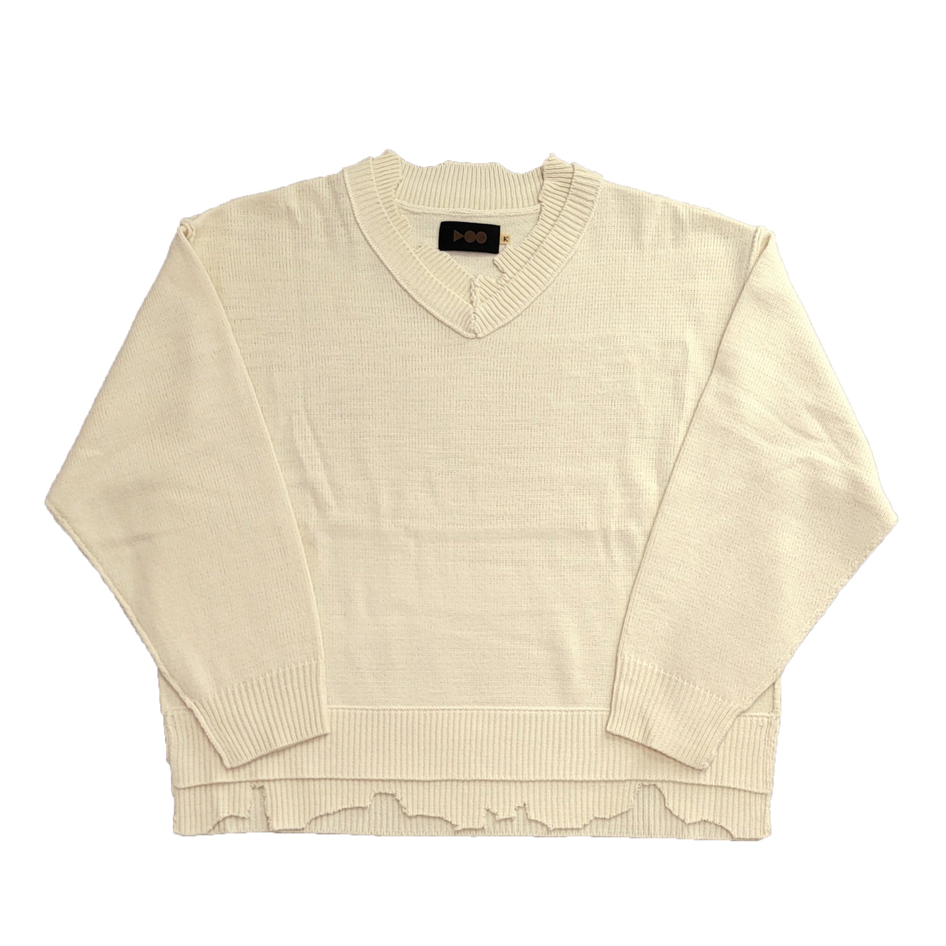 TRICKY V DAMAGED KNIT | Color_Milk | No_voo-1240_milk【VOO_ヴォー】【入荷予定アイテム・入荷連絡可能】