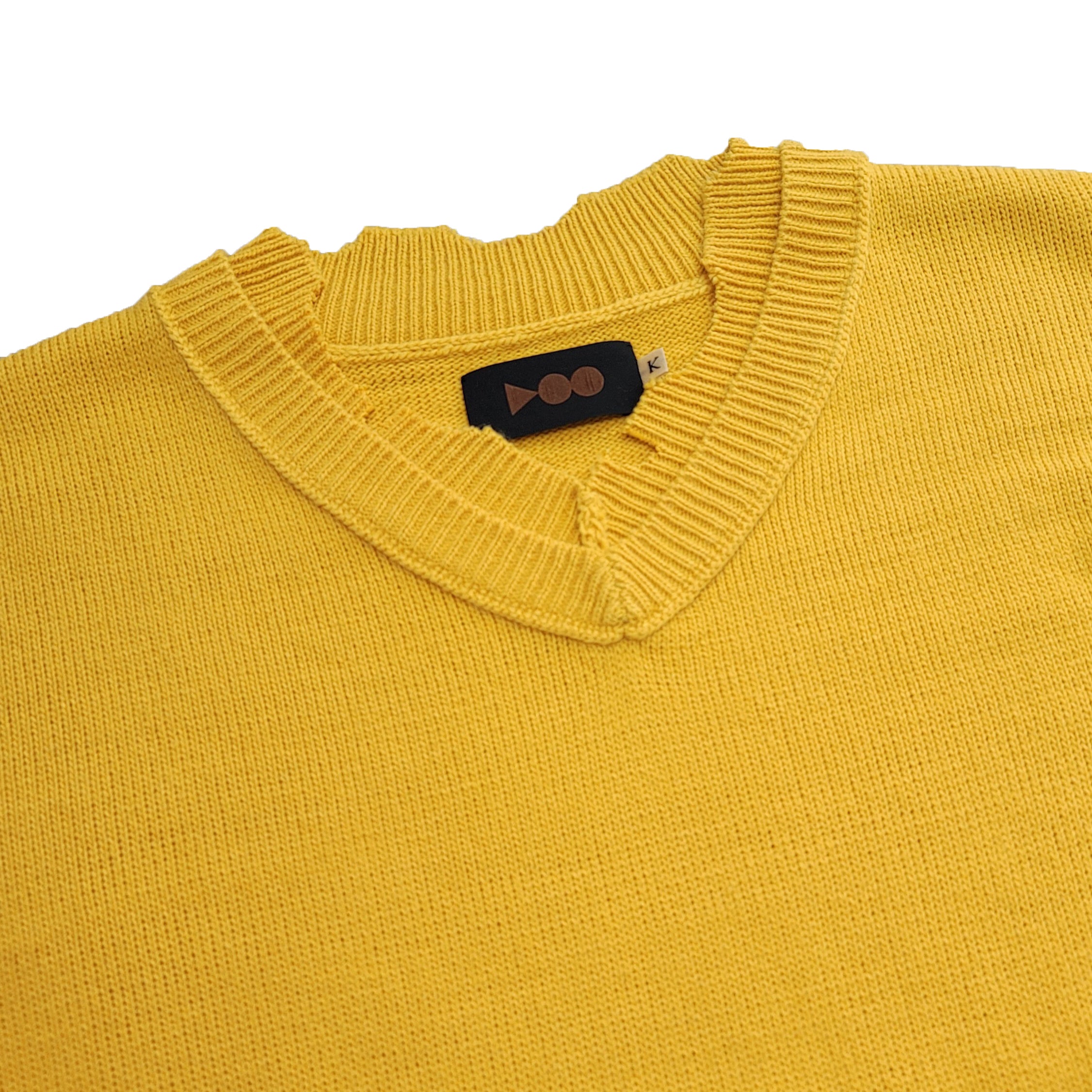 TRICKY V DAMAGED KNIT | Color_Yellow | No_voo-1240_yellow【VOO_ヴォー】【入荷予定アイテム・入荷連絡可能】
