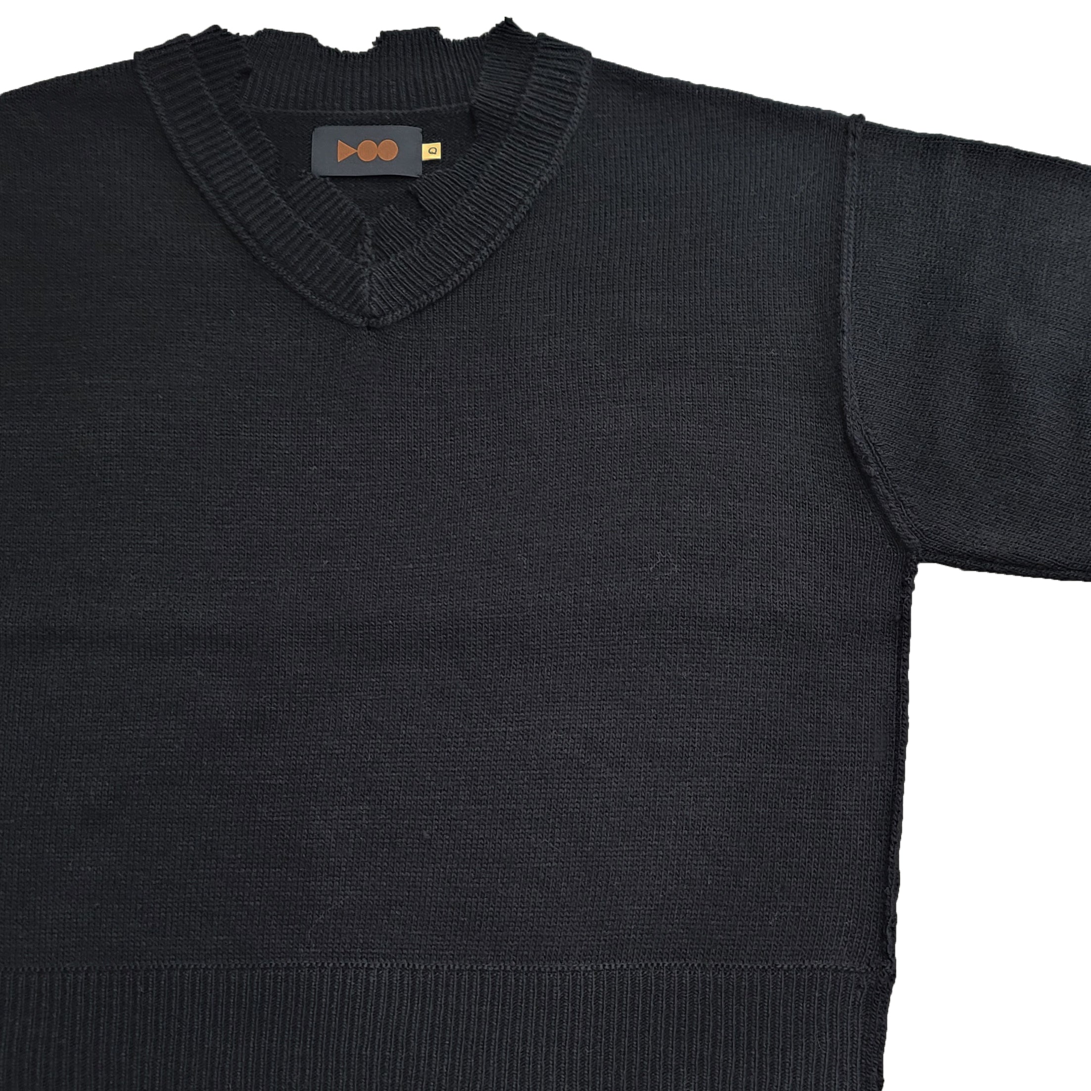 TRICKY V DAMAGED KNIT | Color_Black | No_voo-1240_black【VOO_ヴォー】【入荷予定アイテム・入荷連絡可能】