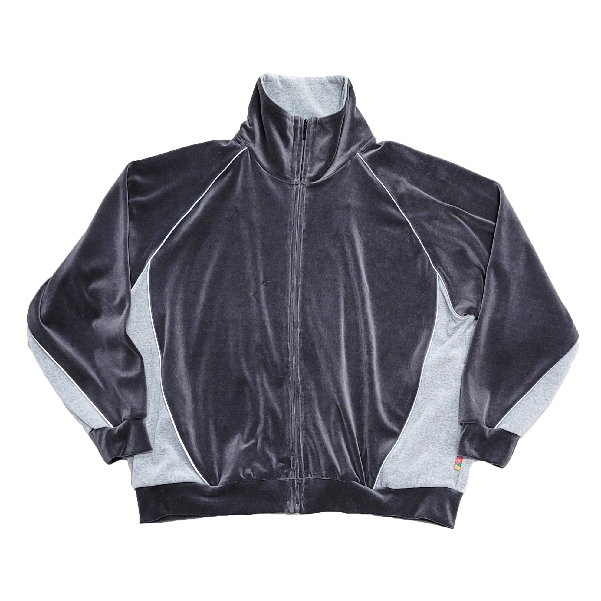 VELOUR TRACK JACKET | Color_Charcoal | No_voo-1242_charcoal【VOO_ヴォー】【入荷予定アイテム・入荷連絡可能】