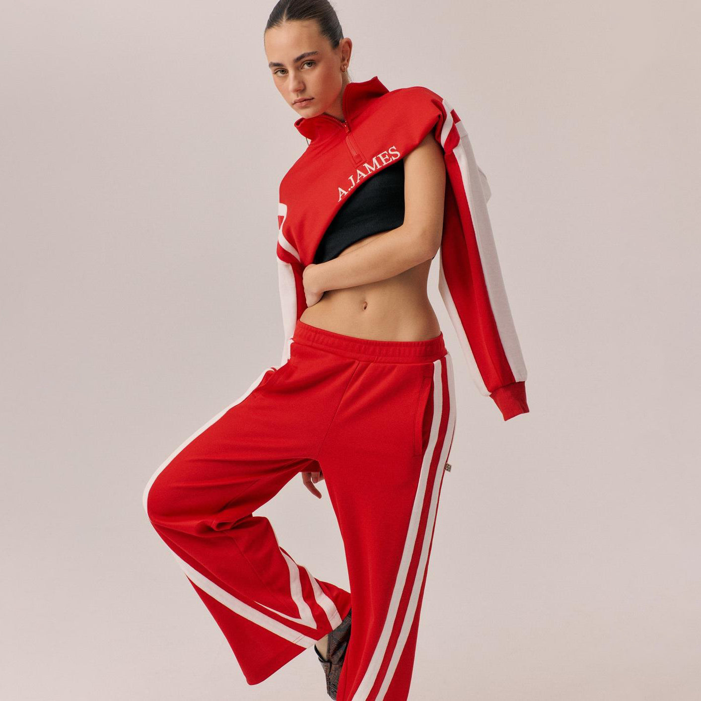 1996 TRACKSIDE PANT | Color_Poppy Red | No_260114096_Poppy Red【ARAMINTA JAMES_アラミンタジェームス】【入荷予定アイテム・入荷連絡可能】