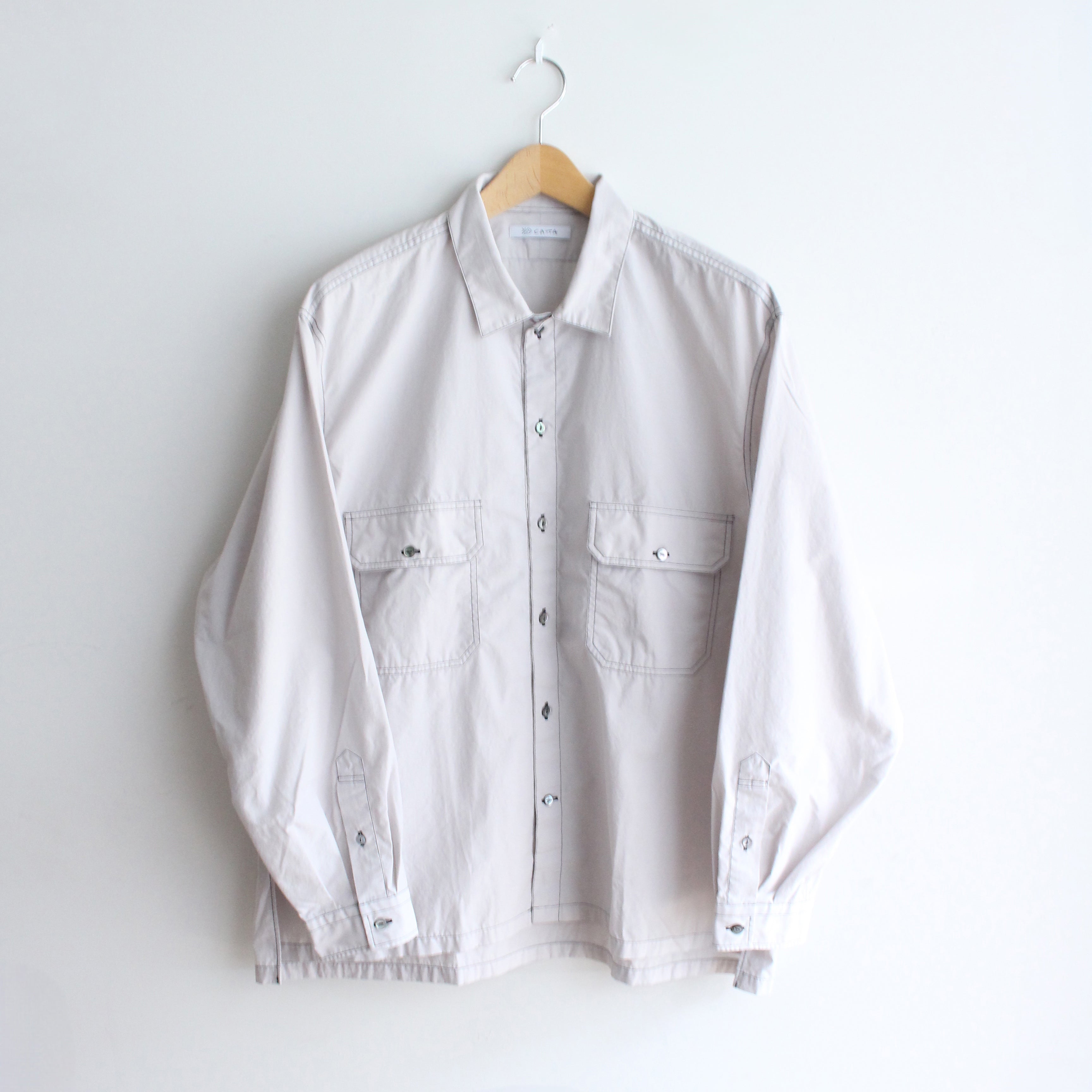 WP-02_Gray | W POCKET SHIRT-NATURAL WASHER  | Color:Gray【CATTA SHIRTS_カッタ シャツ】【入荷予定アイテム・入荷連絡可能】