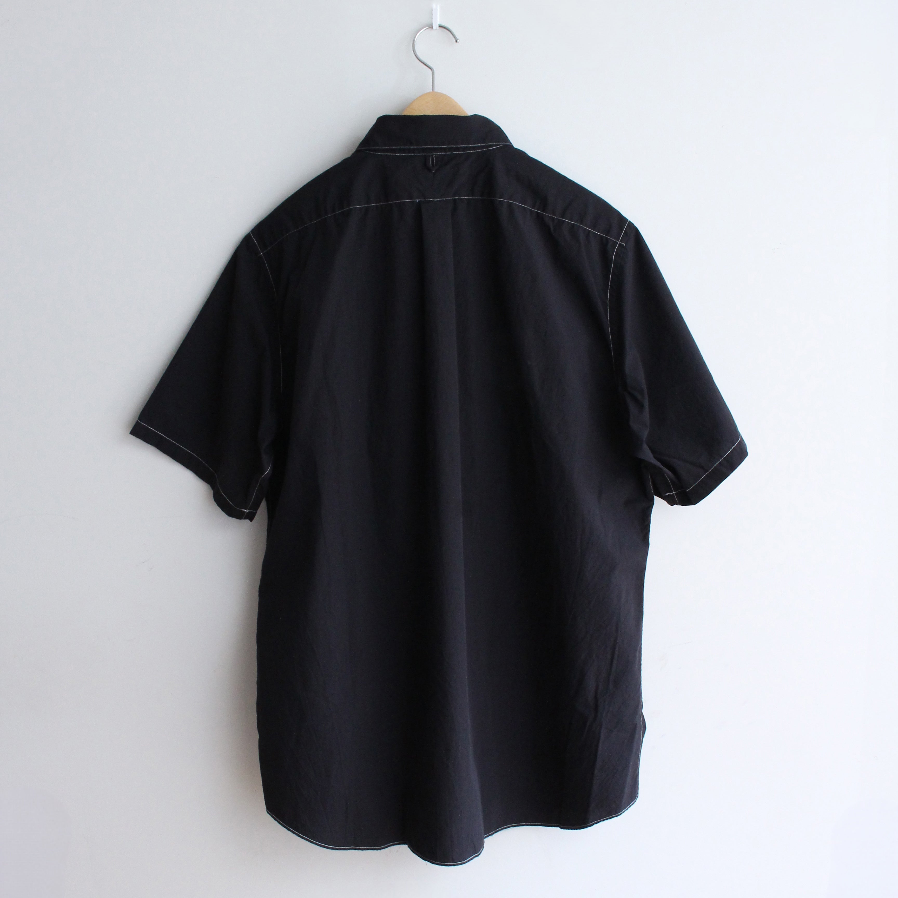 RGS-03_Black | REGULAR COLLAR S/S SHIRT-NATURAL WASHER | Color:Black【CATTA SHIRTS_カッタ シャツ】【入荷予定アイテム・入荷連絡可能】