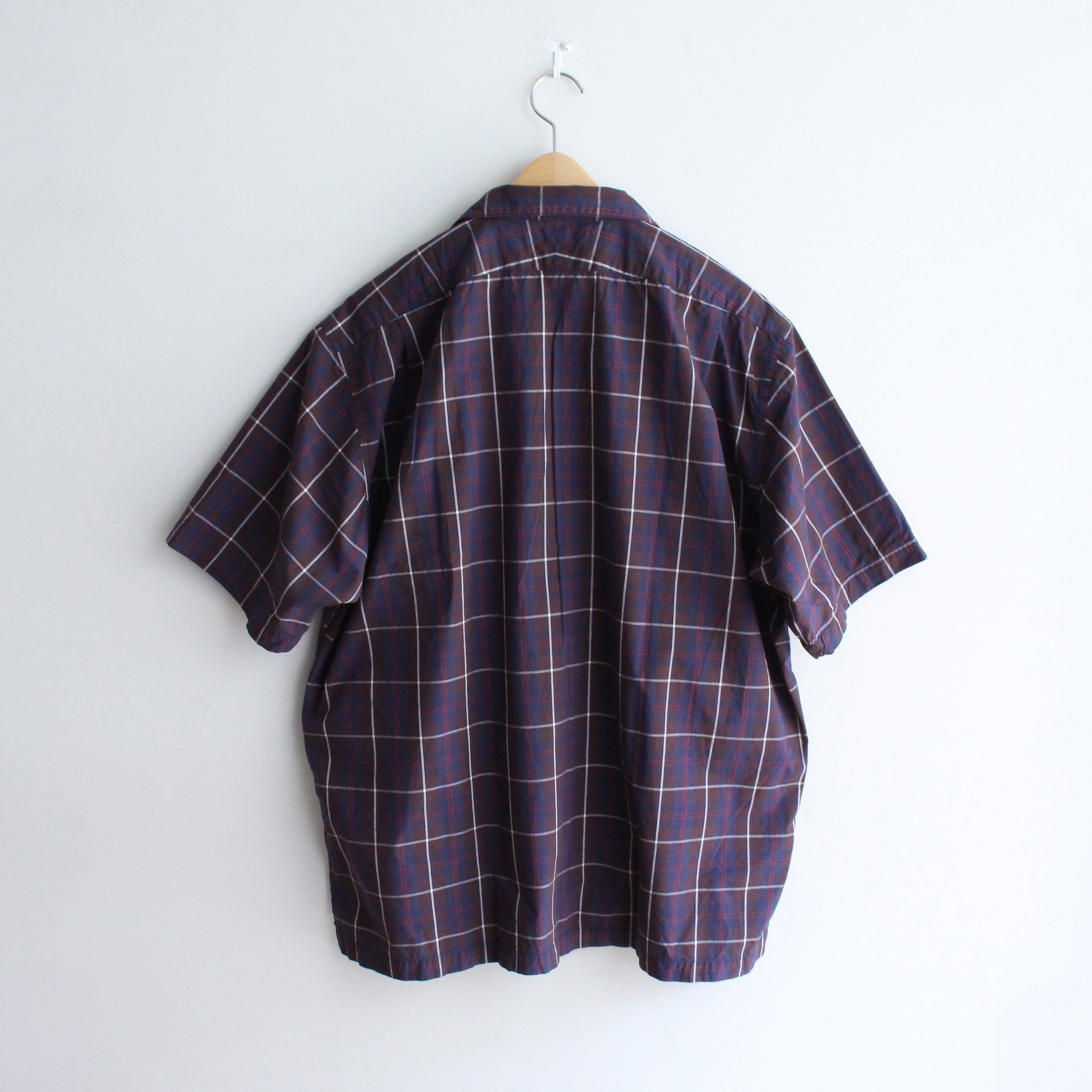 OP-05_Brown | OPEN COLLAR SHIRT-BRITISH CHECK | Color:Brown【CATTA SHIRTS_カッタ シャツ】【入荷予定アイテム・入荷連絡可能】