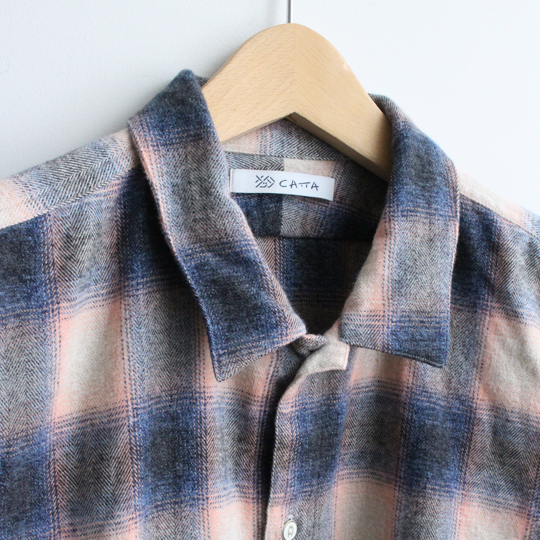 W POCKET SHIRT-OMBRE CHECK | Color_Pink | No_wp-03_pink【CATTA_カッタ】【入荷予定アイテム・入荷連絡可能】