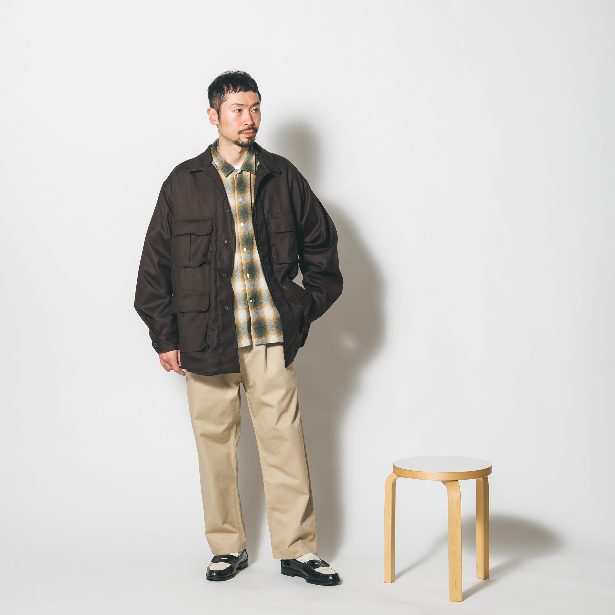 W POCKET SHIRT-OMBRE CHECK | Color_Green | No_wp-03_green【CATTA_カッタ】