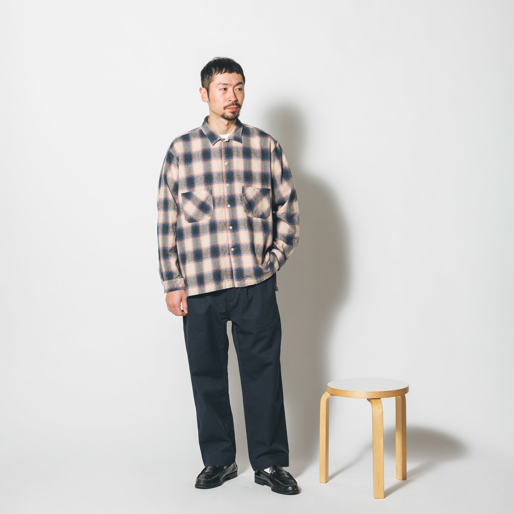 W POCKET SHIRT-OMBRE CHECK | Color_Pink | No_wp-03_pink【CATTA_カッタ】【入荷予定アイテム・入荷連絡可能】