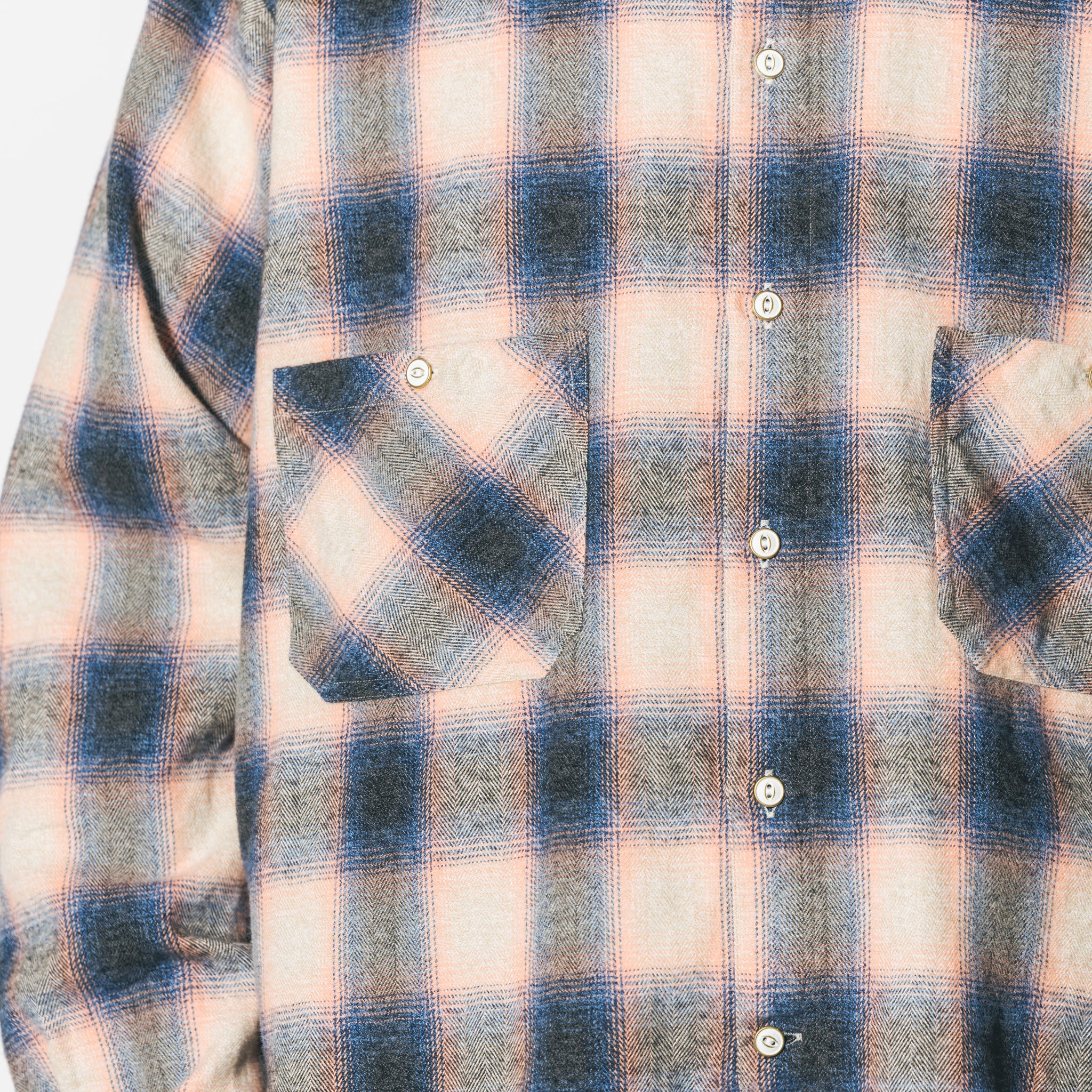W POCKET SHIRT-OMBRE CHECK | Color_Pink | No_wp-03_pink【CATTA_カッタ】【入荷予定アイテム・入荷連絡可能】
