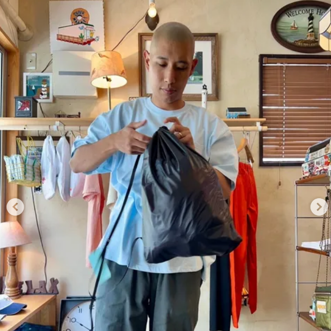 [ RELAX FIT SPORTS №142 ]　 Beams Gym Napsack | Col_Black【RELAX FIT_リラックスフィット】【ネコポス選択可能】