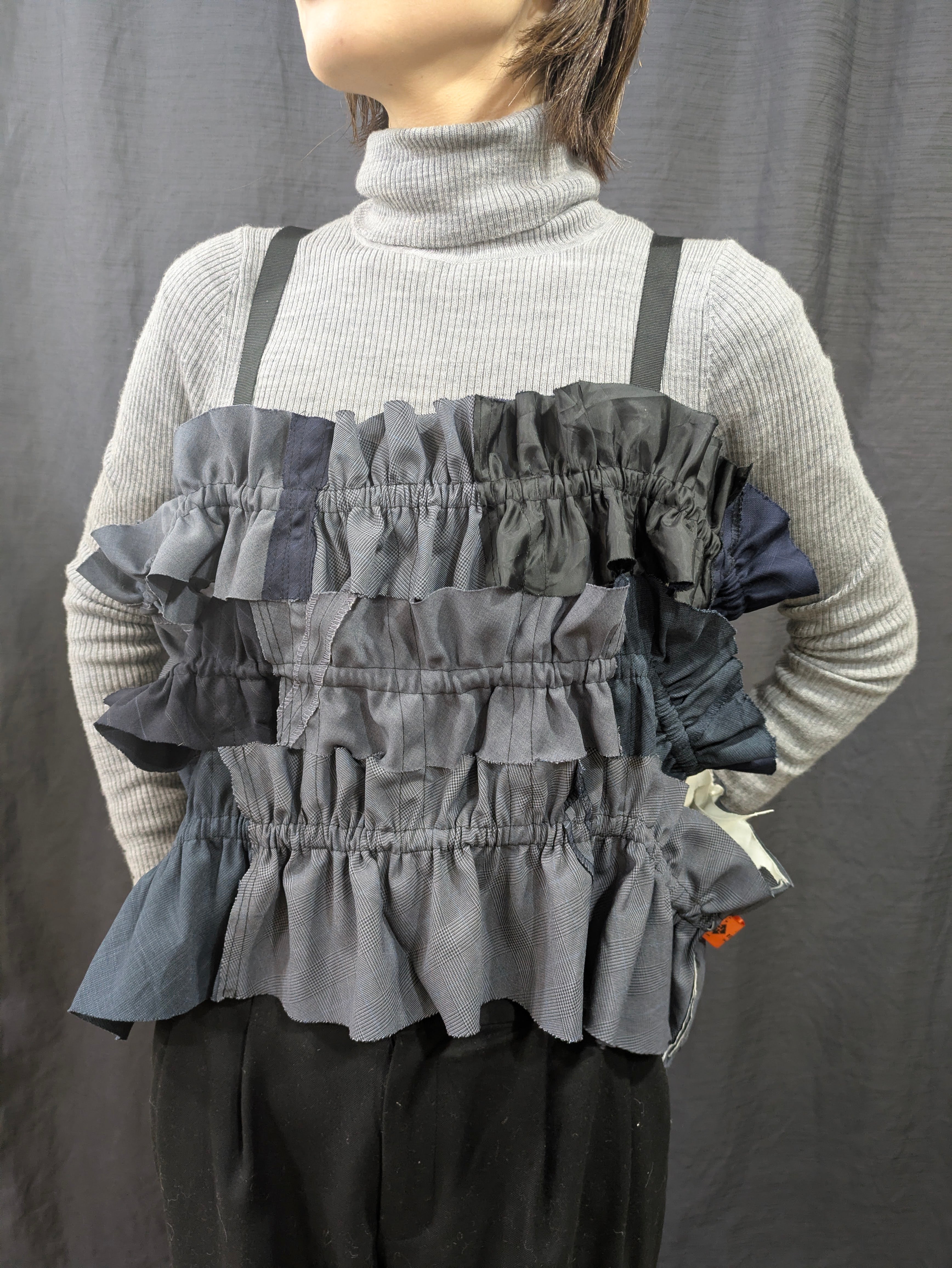 AT-283 | スーツパッチフリルキャミ  | Color:Gray_10 | Size-Free【REHERSALL_リハーズオール】