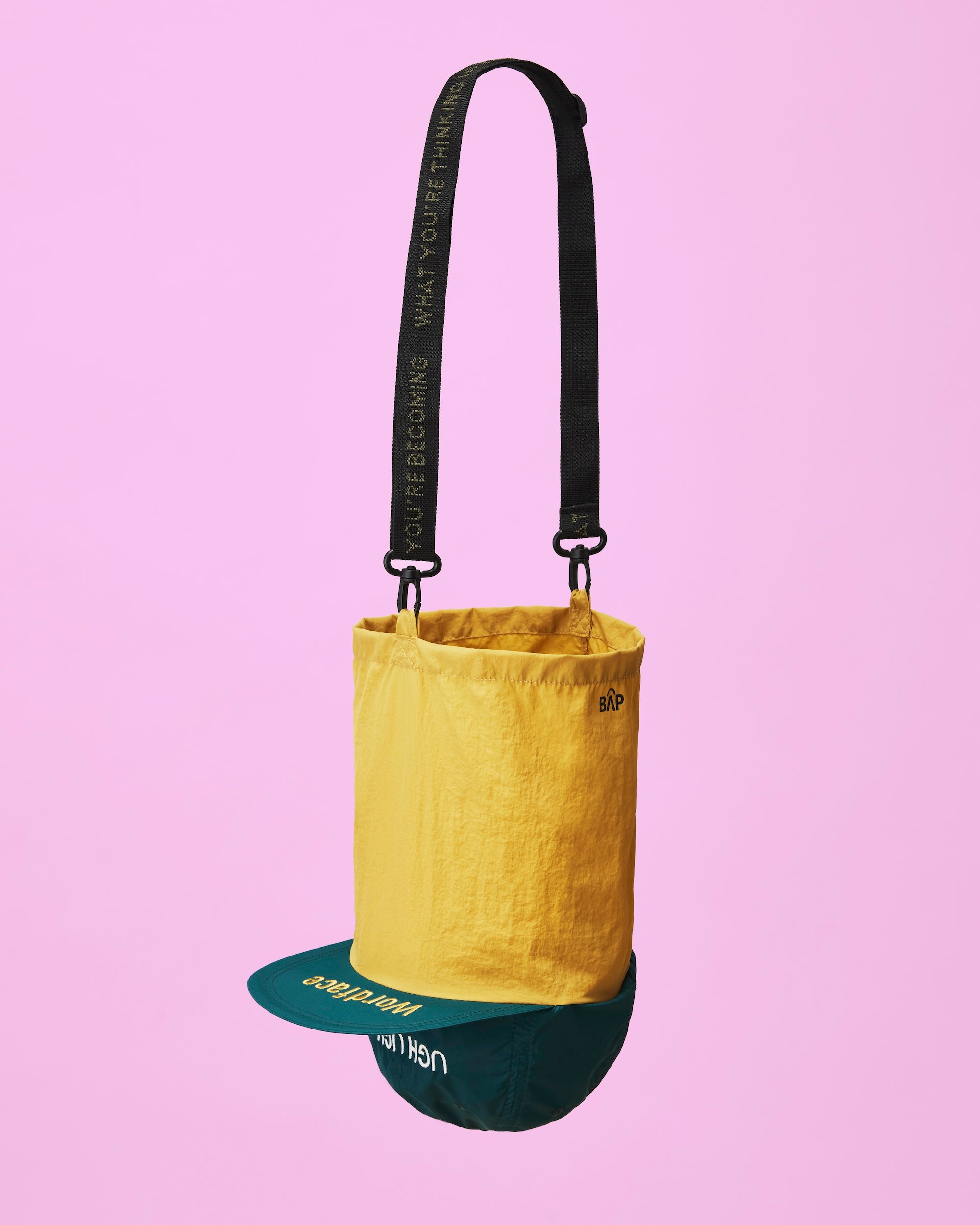 BAP / UGU UGU Wordface BagCap / Color_Green - Bag : Mustard
