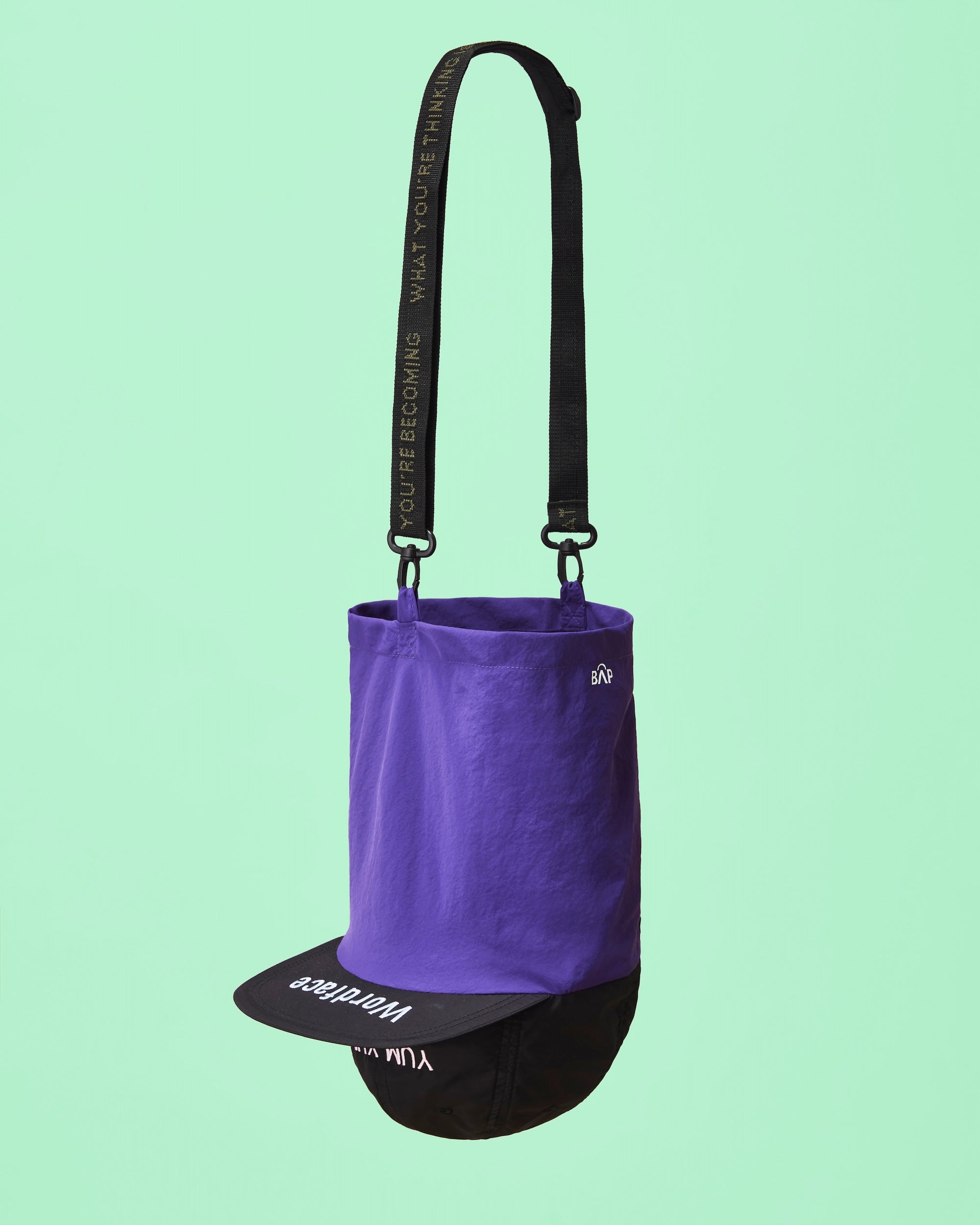 BAP / YUM YUM Wordface BagCap / Color_Black - Bag : Purple