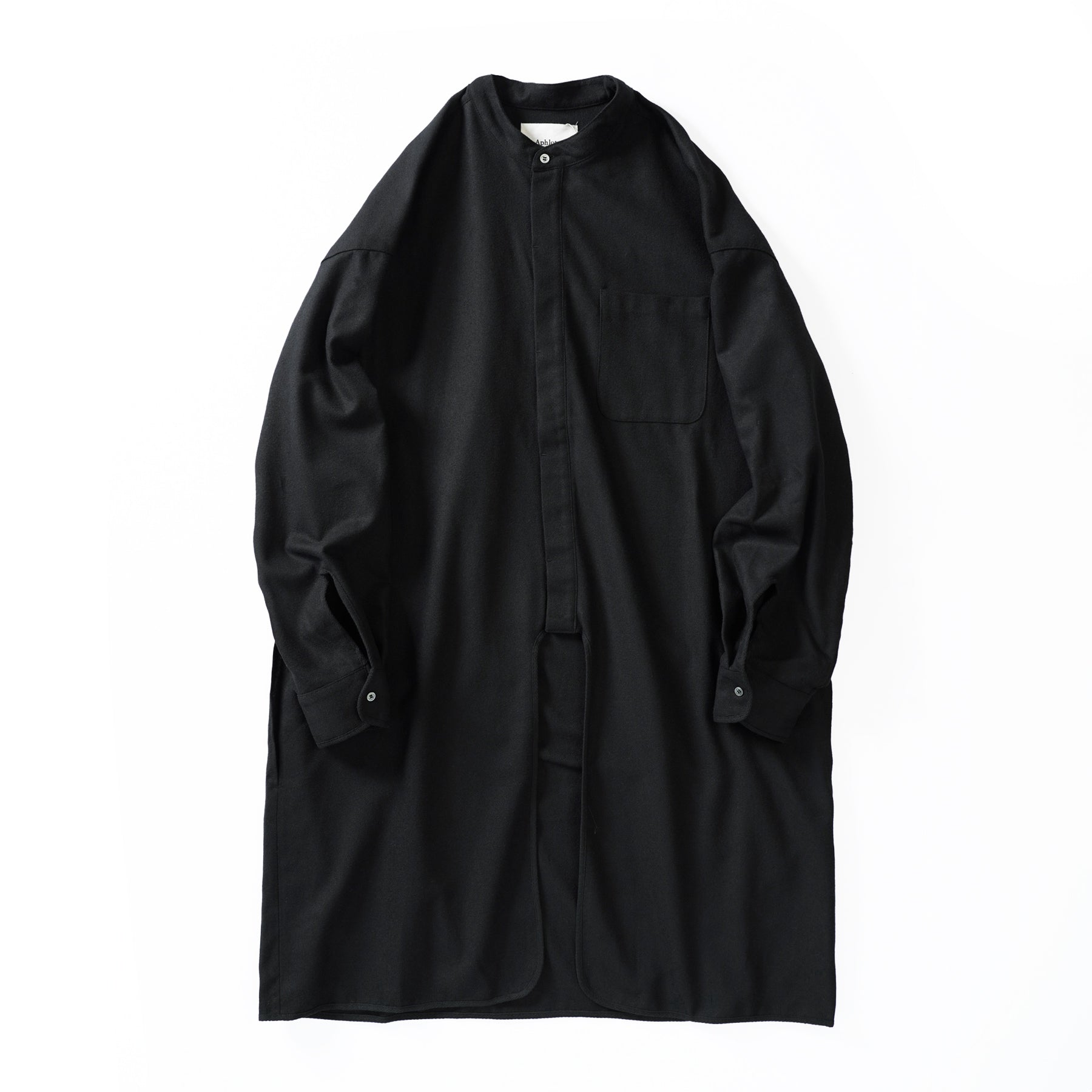 217167_Black | Piping Slit Design Long Shirt | Color:Black【APHLOTUS_アプロタス】