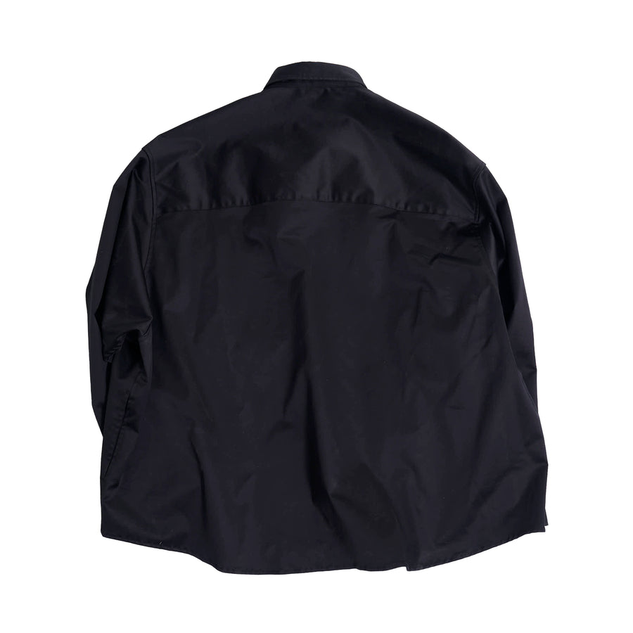 No:efmsaw-05 | Name: Letter pocket big shirts | Color:Black/Grayge | Size:Free【EFFECTEN_エフェクテン】