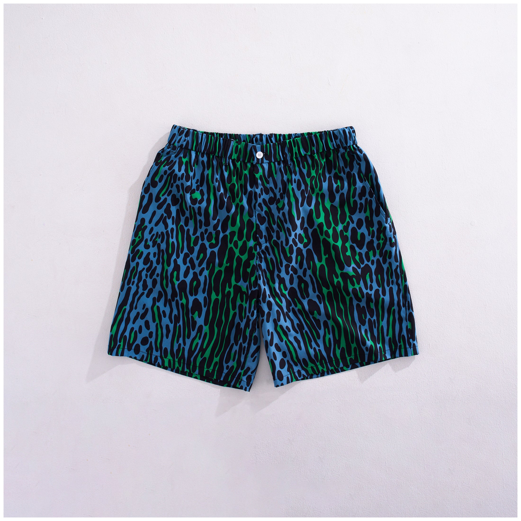 No:efdbdg-02_Blue Green | Name:Leopard Wide Short Pants | Color:Blue Green【EFFECTEN_エフェクテン】【入荷予定アイテム・入荷連絡可能】