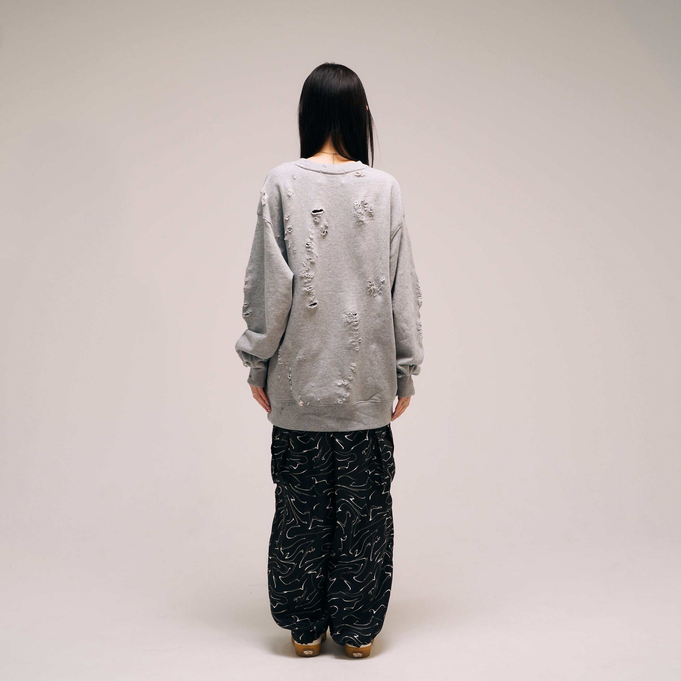 efmm-06_Gray | U Pacth Crust Sweat | Color:Gray【EFFECTEN_エフェクテン】【入荷予定アイテム・入荷連絡可能】