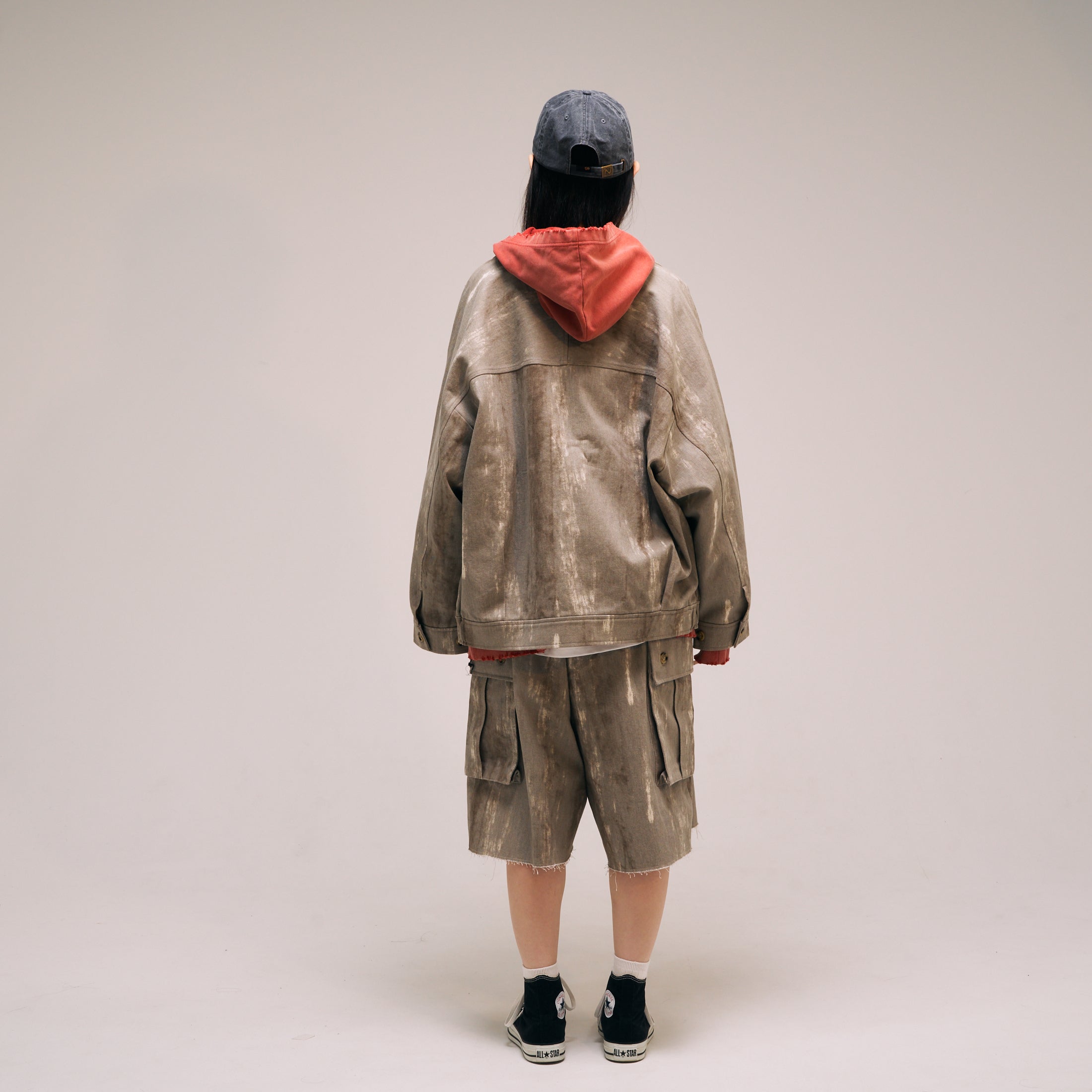 efmm-04_Gray Mix | Twill Wide Cargo Short Pants | Color:Gray Mix【EFFECTEN_エフェクテン】【入荷予定アイテム・入荷連絡可能】