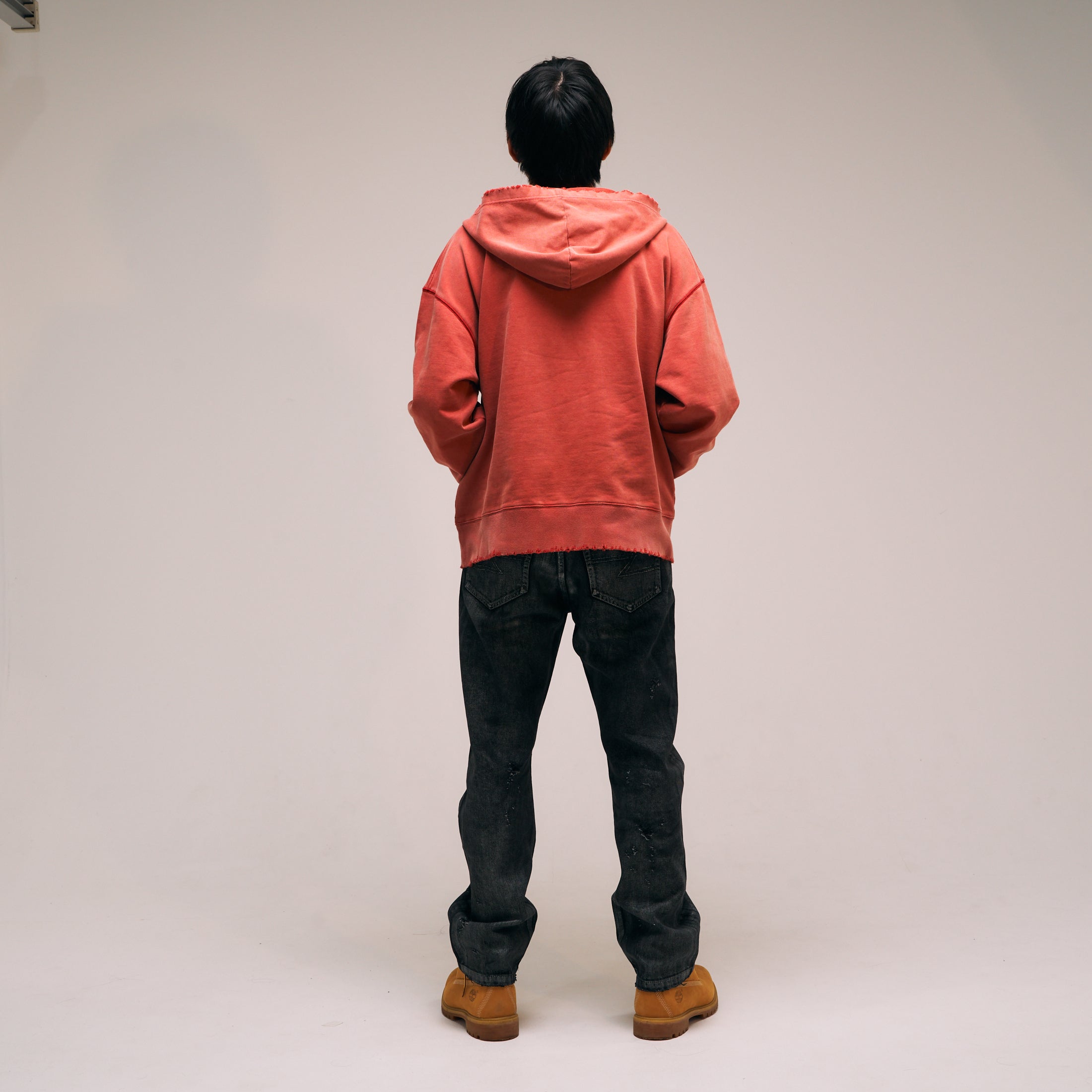 efmm-19_Red | Colorless Half Zip Hoodie | Color:Red【EFFECTEN_エフェクテン】【入荷予定アイテム・入荷連絡可能】