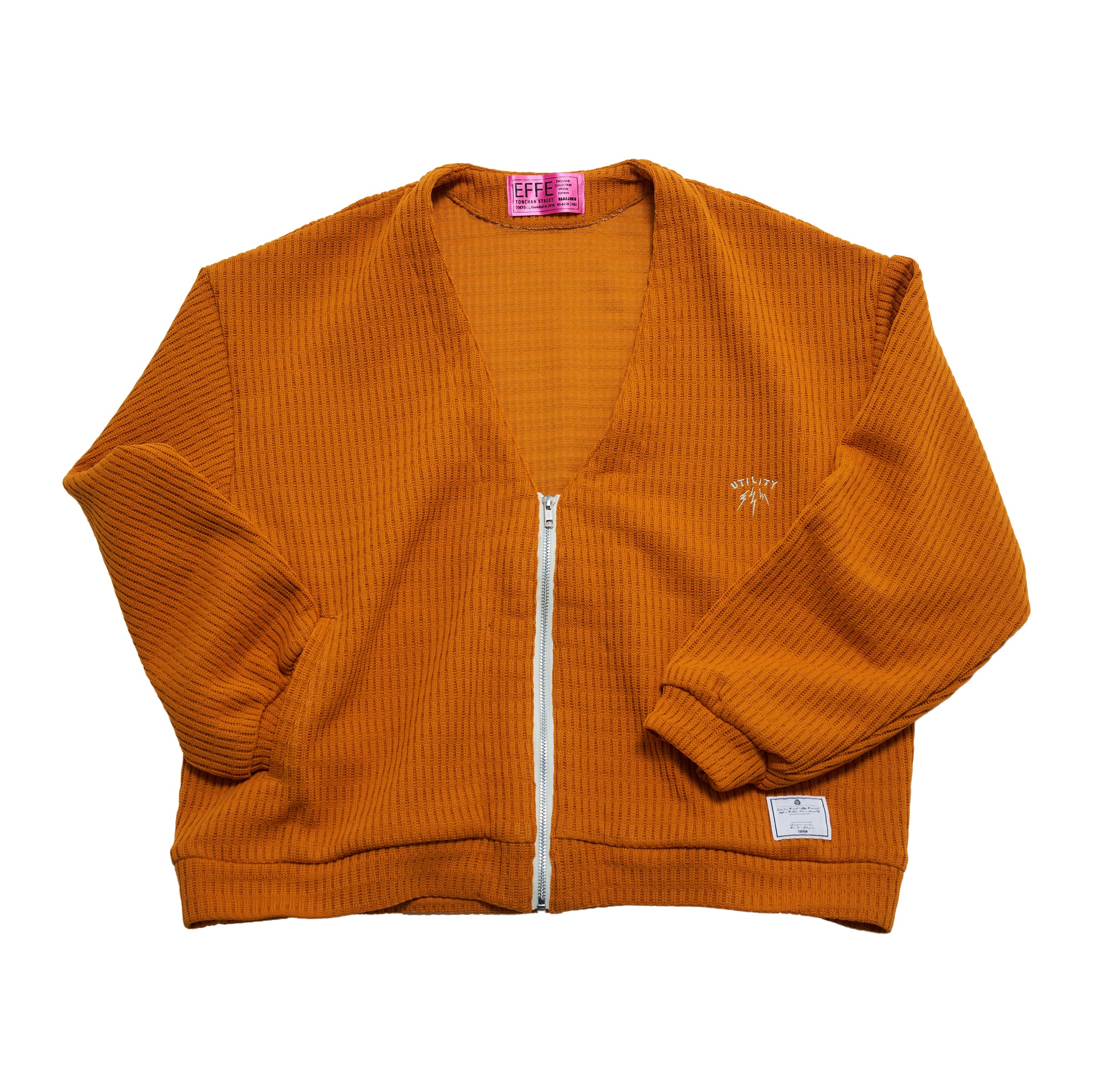 efmm-23_Orange | Front Zip Cardigan | Color:Orange【EFFECTEN_エフェクテン】【入荷予定アイテム・入荷連絡可能】