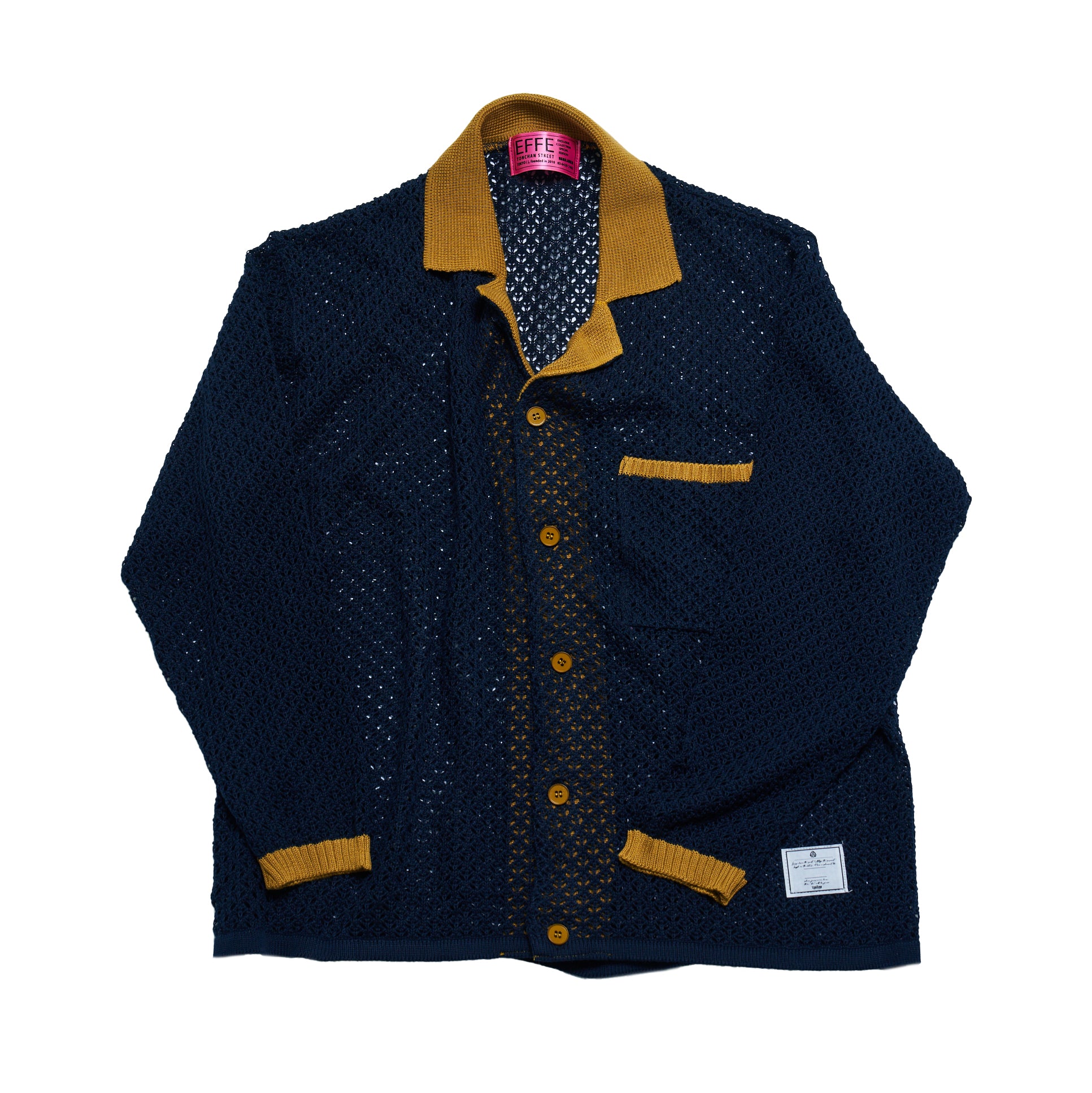 efmm-17_Blacknavy | Net Knit Shirts | Color:Blacknavy【EFFECTEN_エフェクテン】【入荷予定アイテム・入荷連絡可能】