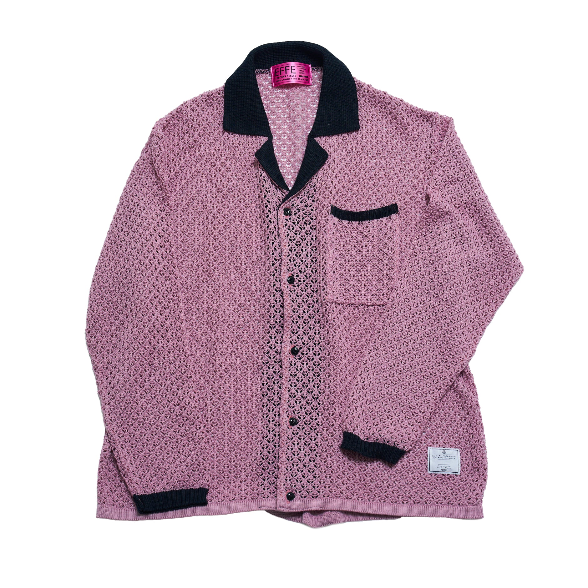 efmm-17_Flamingo | Net Knit Shirts | Color:Flamingo【EFFECTEN_エフェクテン】【入荷予定アイテム・入荷連絡可能】