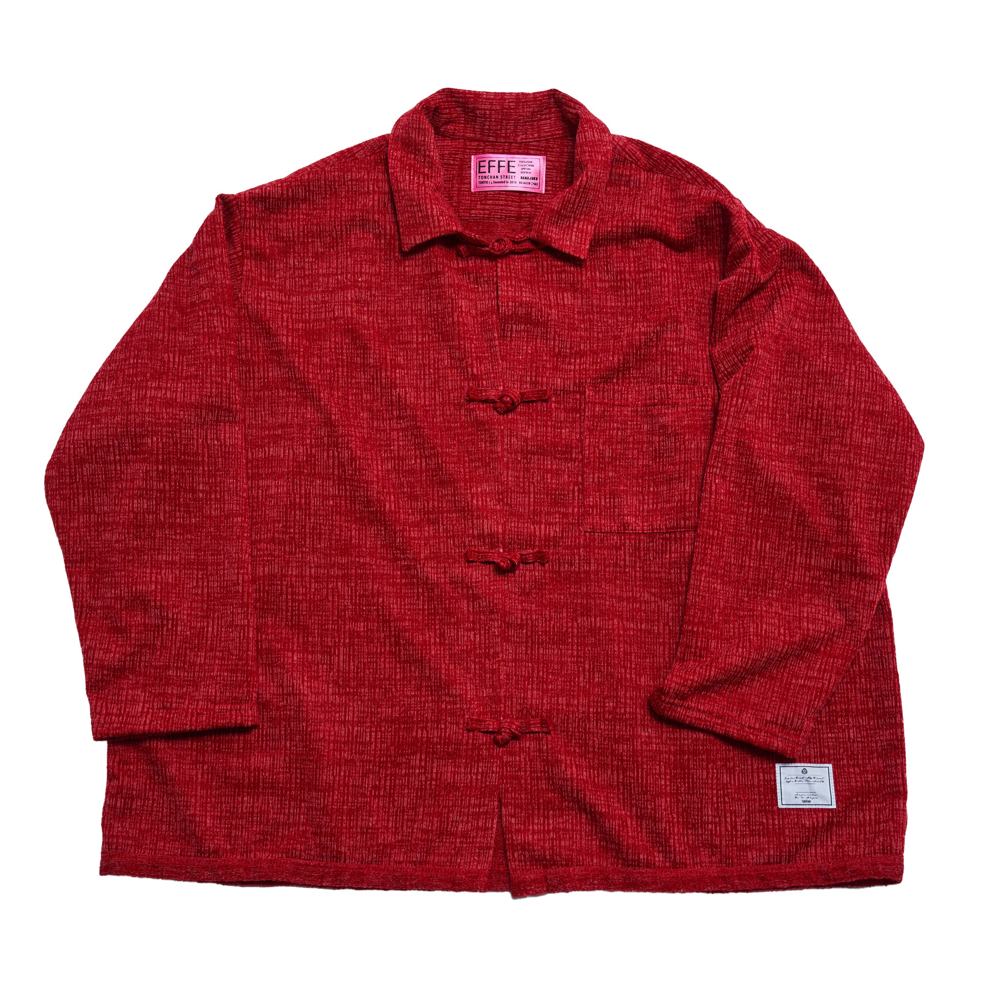 efmm-18_Red | China Knit Shirts | Color:Red【EFFECTEN_エフェクテン】【入荷予定アイテム・入荷連絡可能】