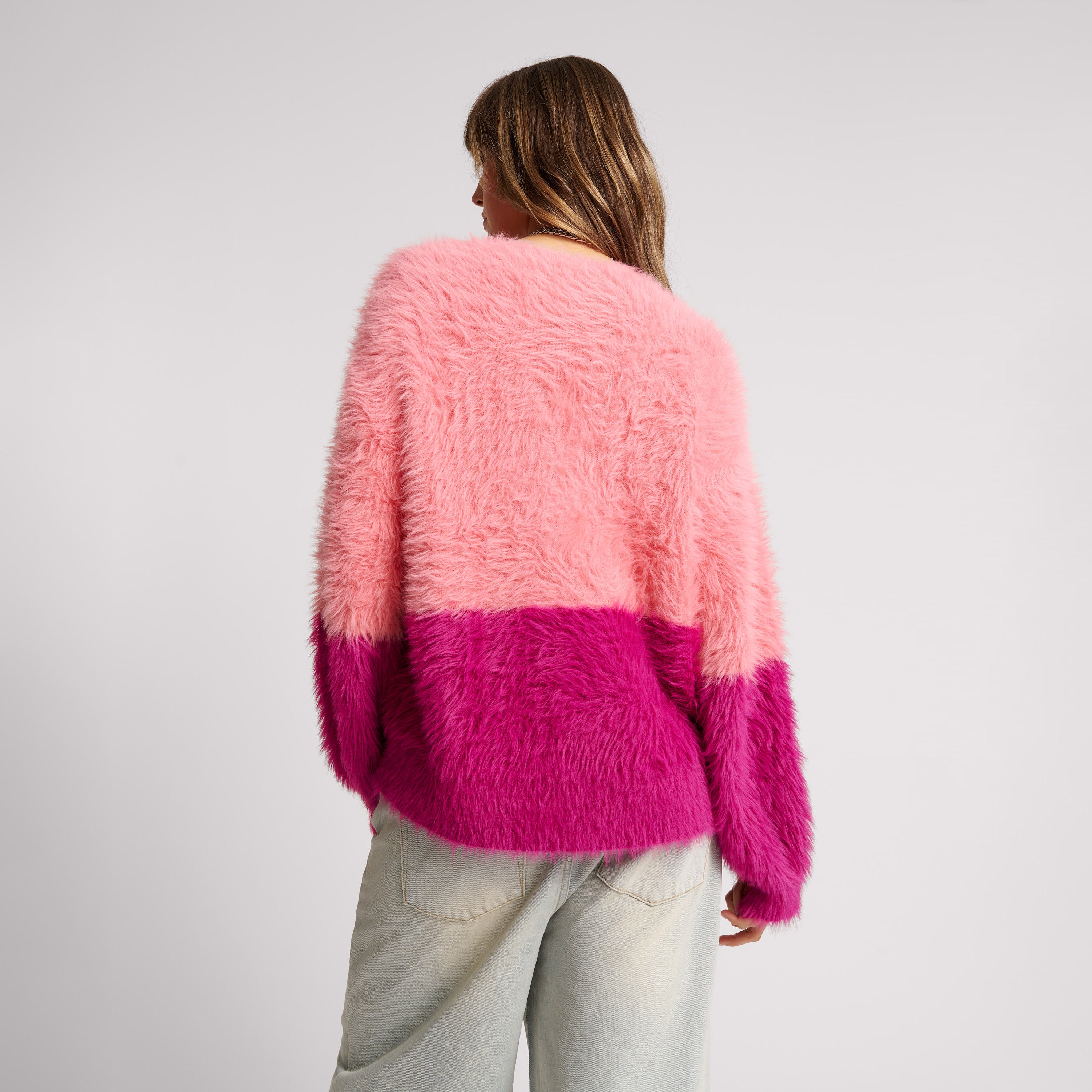 24925E_PINK | FLUFFY COLOUR BLOCK SWEATER | Color:Pink【ONE TEASPOON_ワンティースプーン】