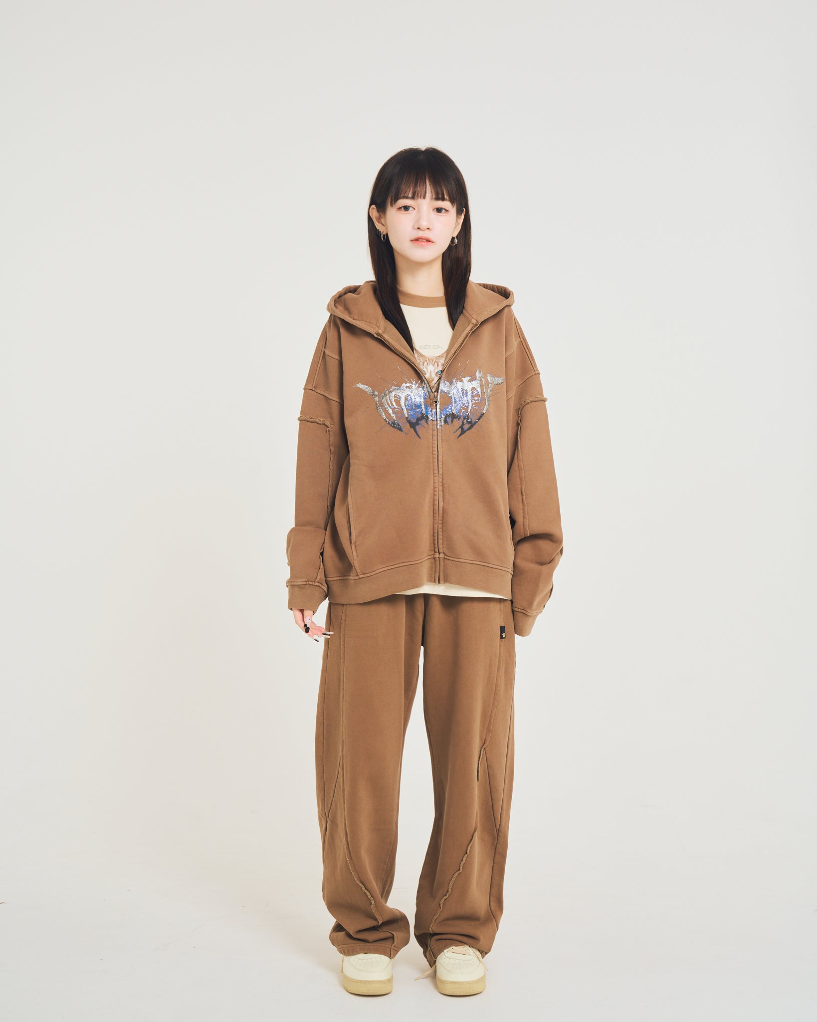 Wide easy sweat pants | Color_Camel | No_efsal-04_Camel【EFFECTEN_エフェクテン】【入荷予定アイテム・入荷連絡可能】