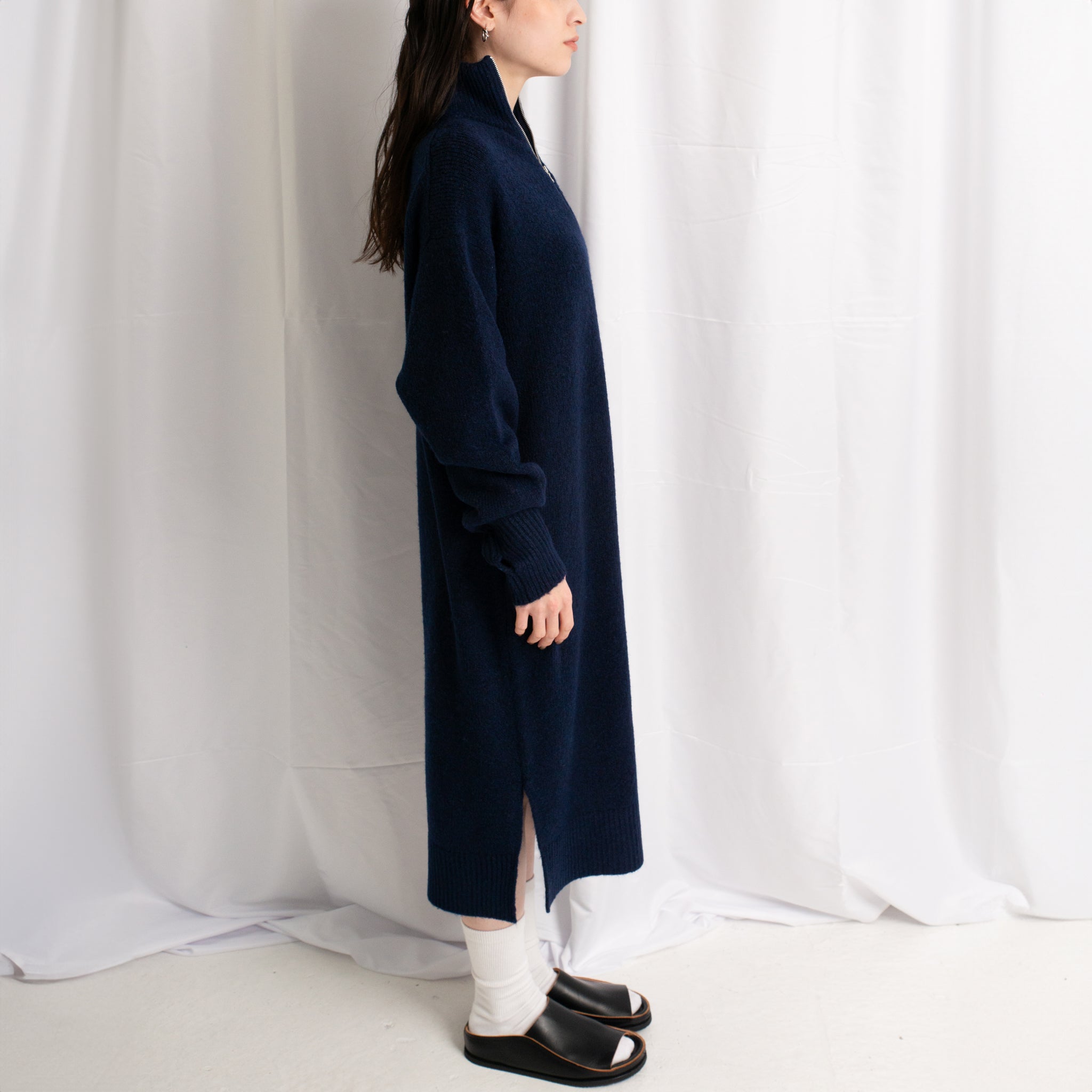 LS HALF ZIP DRESS | Color_Red/Navy | No_252-397【CaRouseLamBRa_ケラウズランブラ】【入荷予定アイテム・入荷連絡可能】