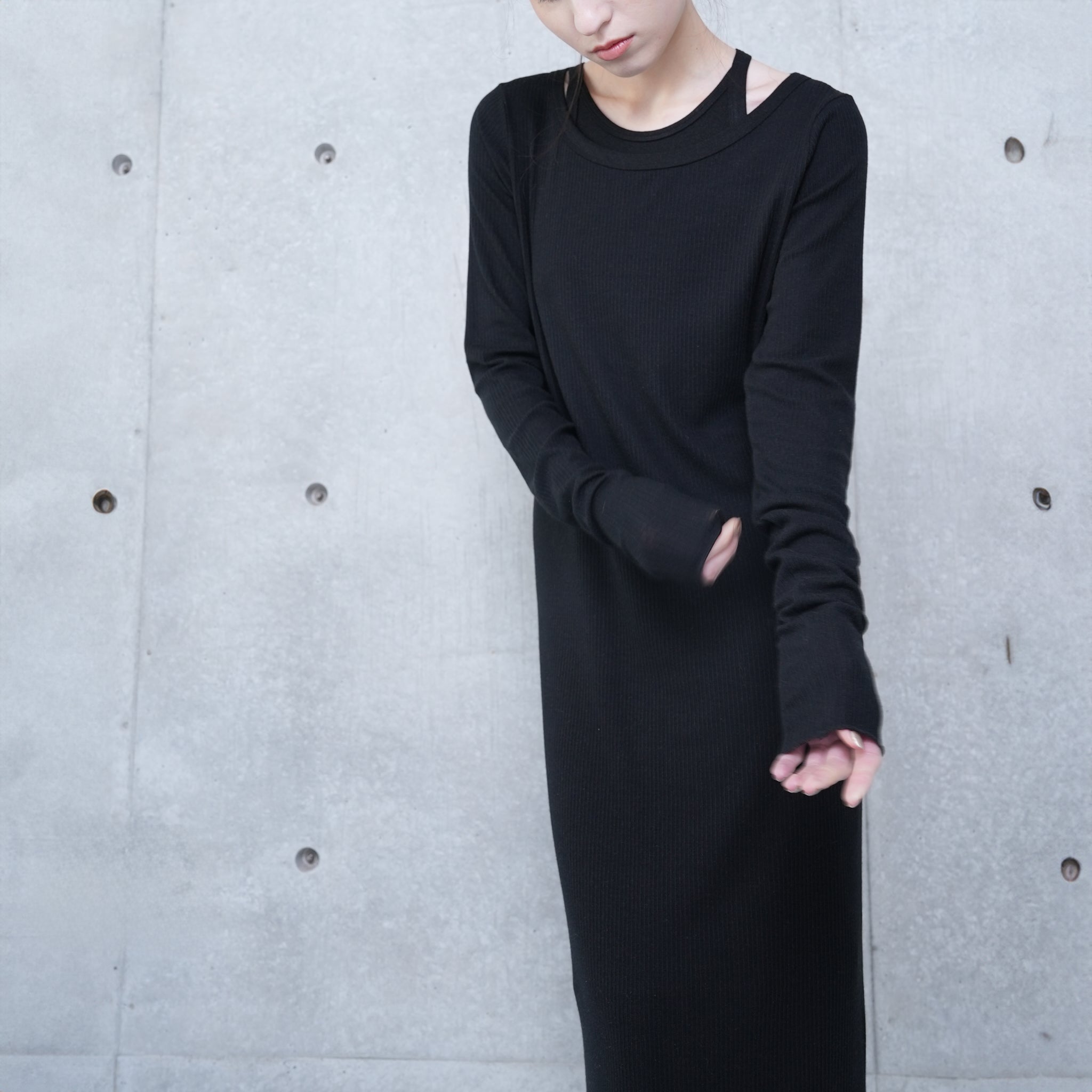 2PACK LS BOAT DRESS | Color_Black | No_252-413_black【CaRouseLamBRa_ケラウズランブラ】【入荷予定アイテム・入荷連絡可能】