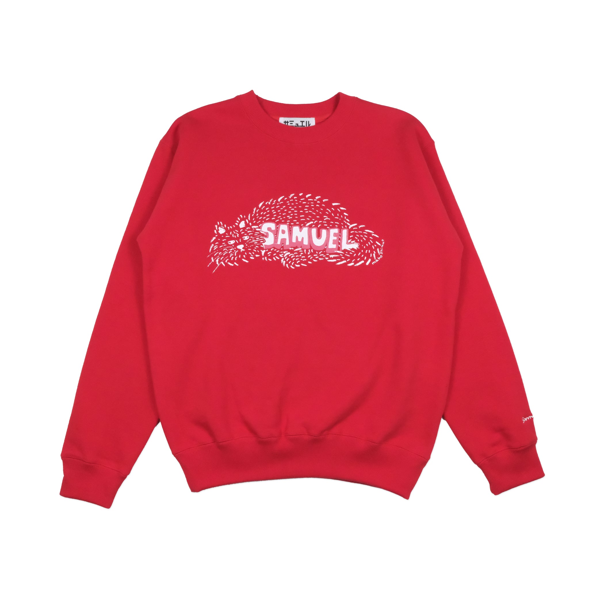 SAMUEL ×SHIMAO MAHO CAT LOGO CREWNECK SWEAT SHIRT | Color: Red S-25AW-SM-001【SAMUEL_サミュエル】